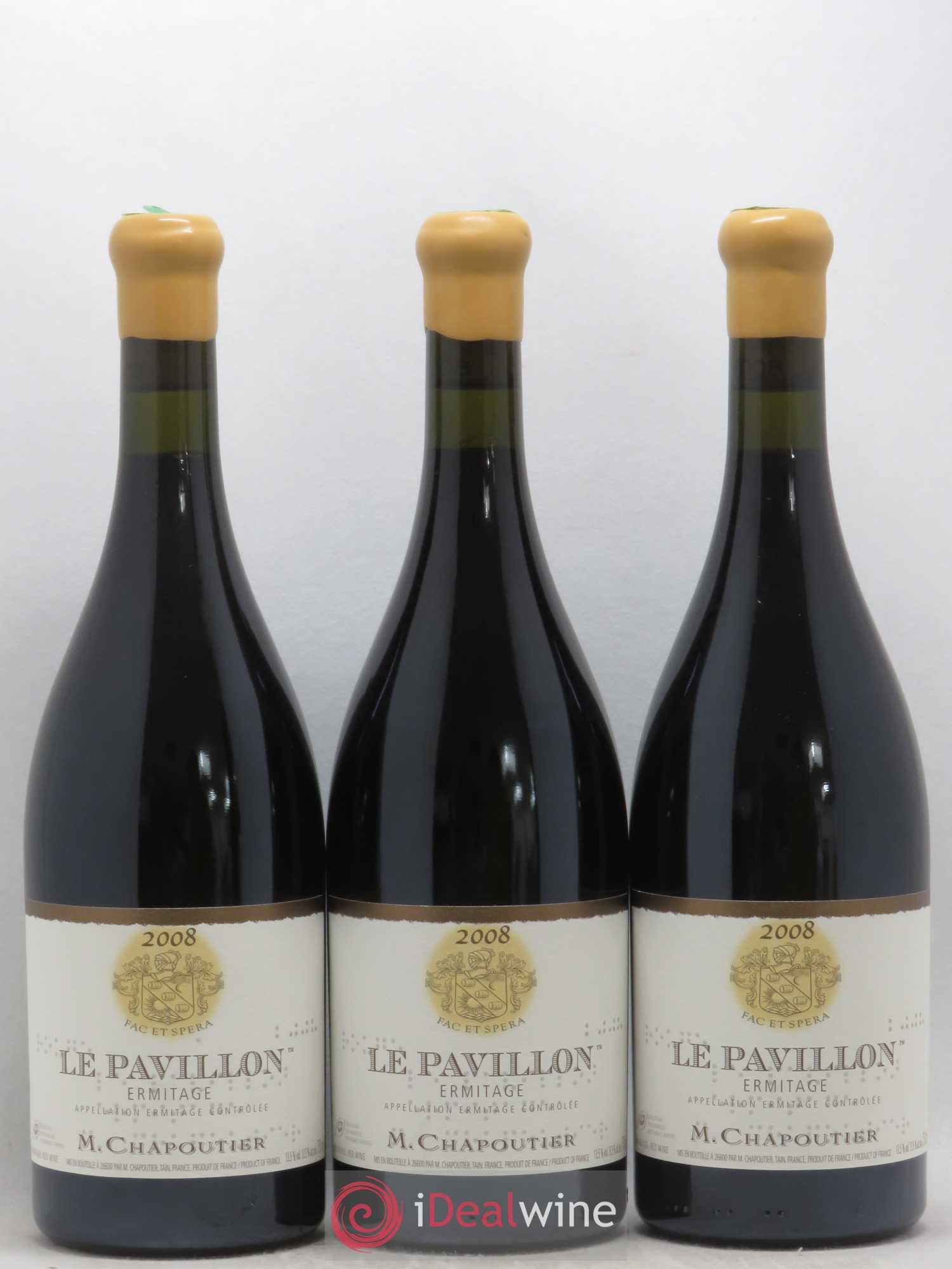 Hermitage Ermitage Le Pavillon Chapoutier 2008 - Lot de 3 bouteilles - 0