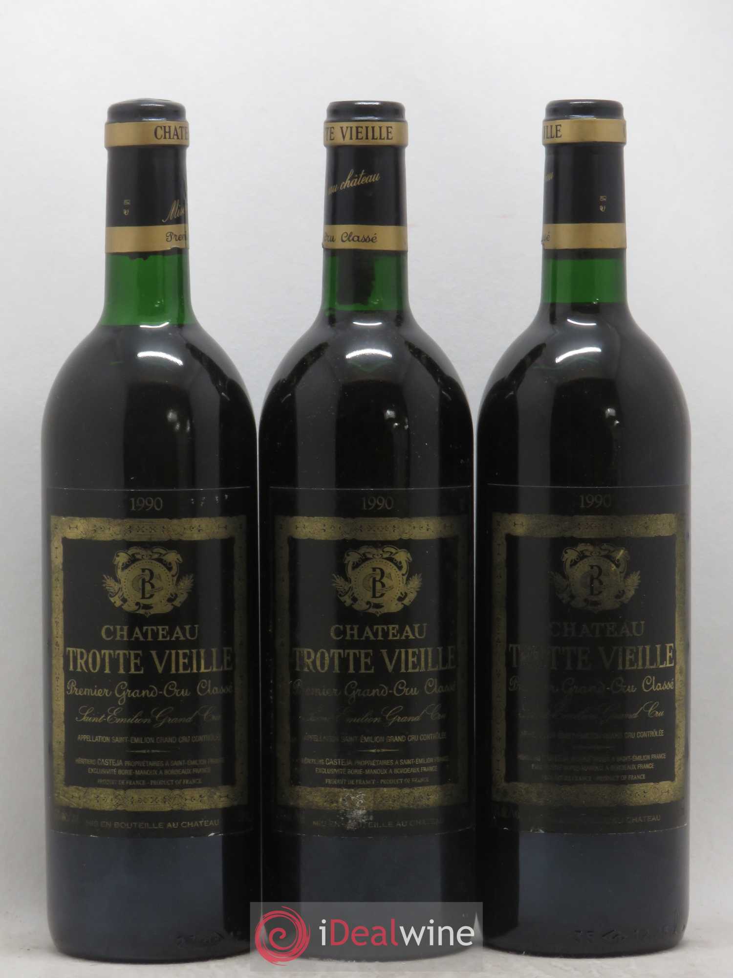 Château Trotte Vieille 1er Grand Cru Classé B 1990 - Lot de 3 bouteilles - 0
