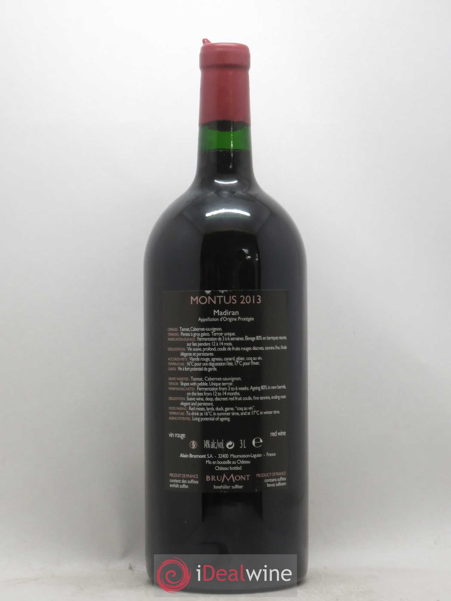 Madiran Château Montus Alain Brumont 2013 - Lot de 1 double magnum - 1