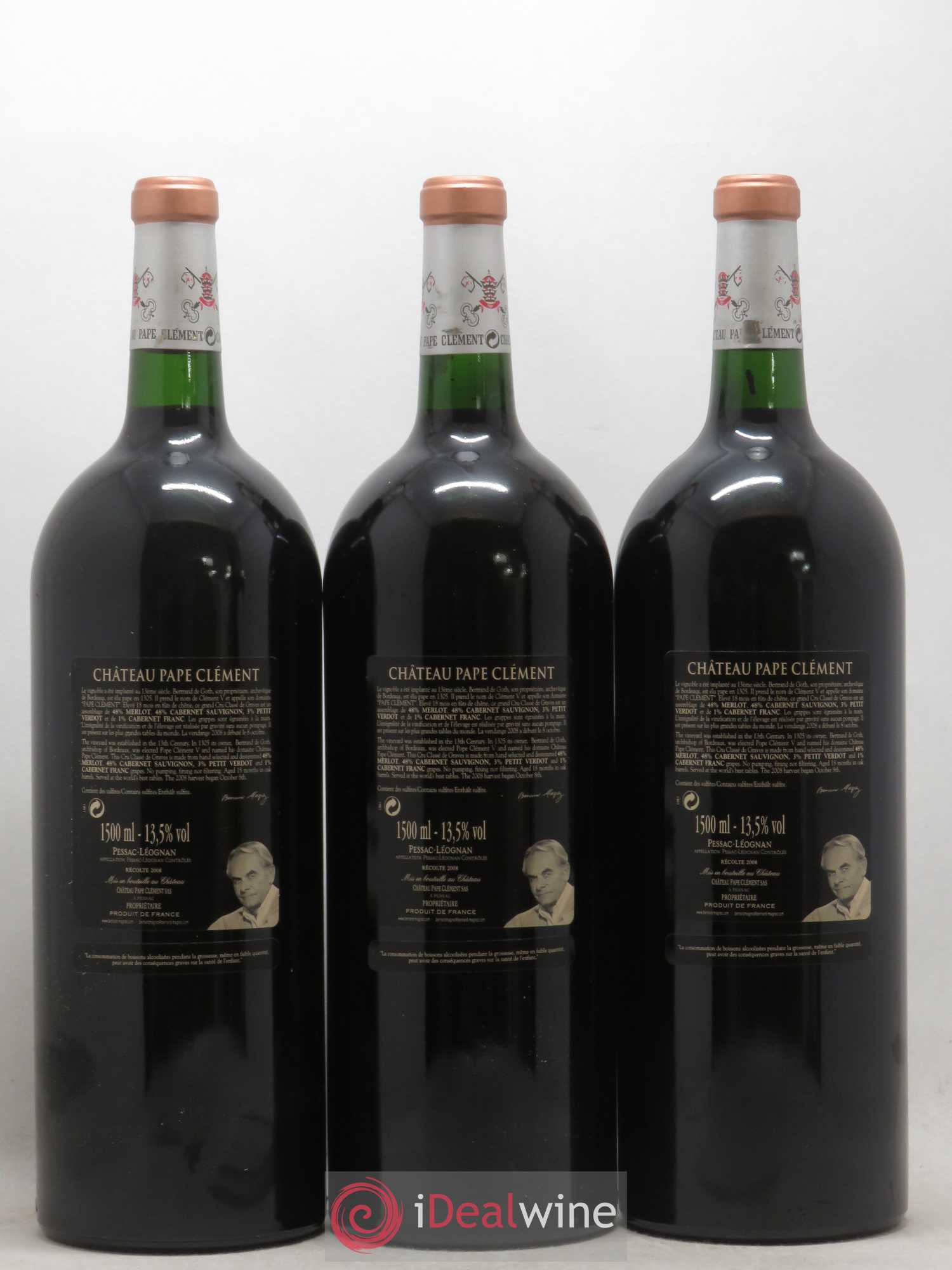 Château Pape Clément Cru Classé de Graves 2008 - Lot de 6 magnums - 2