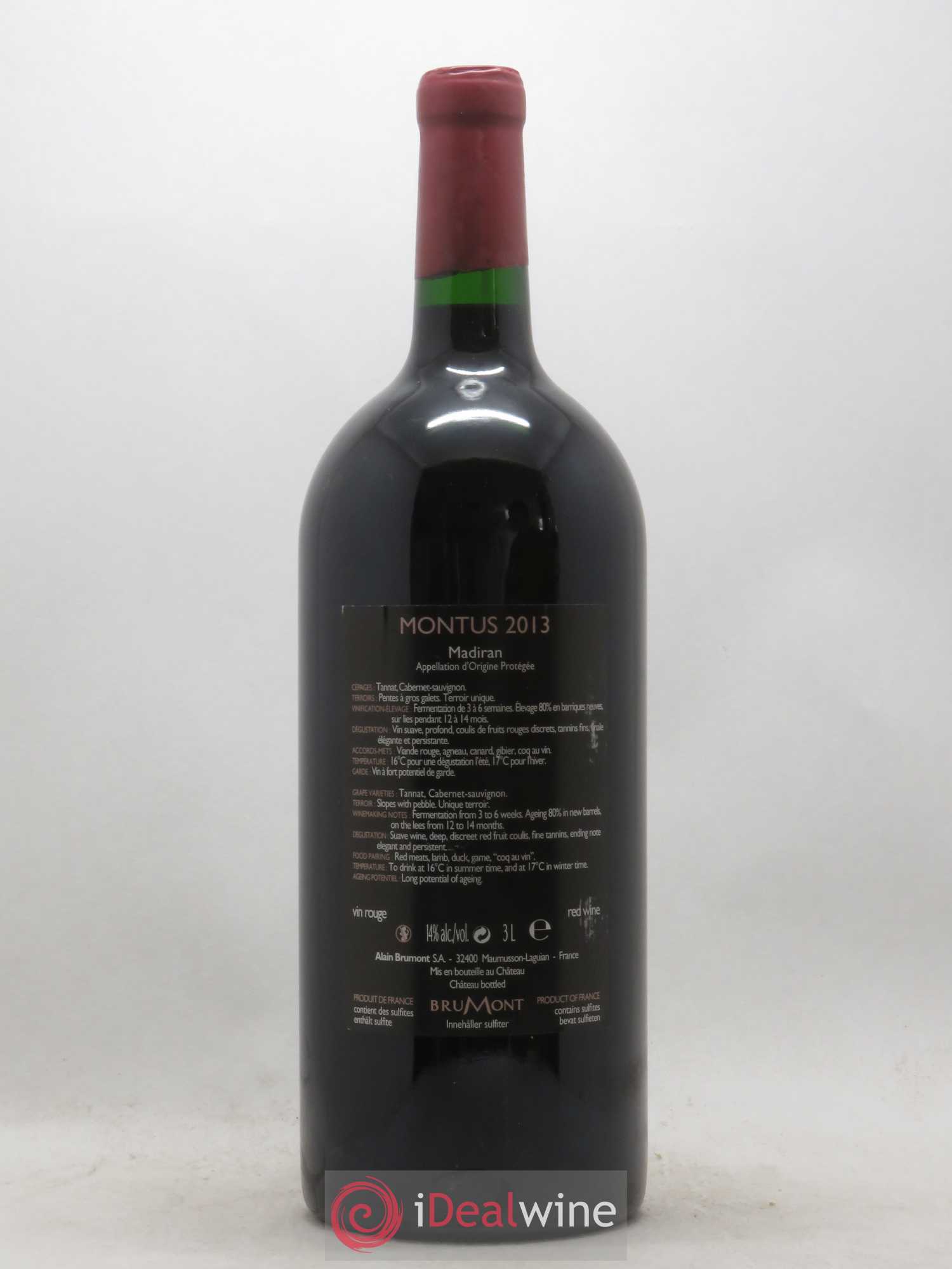 Madiran Château Montus Alain Brumont 2013 - Lot de 1 double magnum - 1