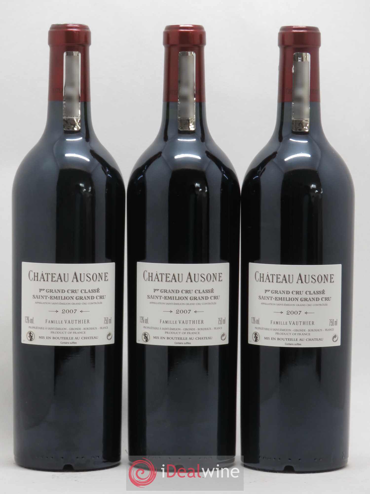 Château Ausone 1er Grand Cru Classé A 2007 - Lot de 3 bouteilles - 1