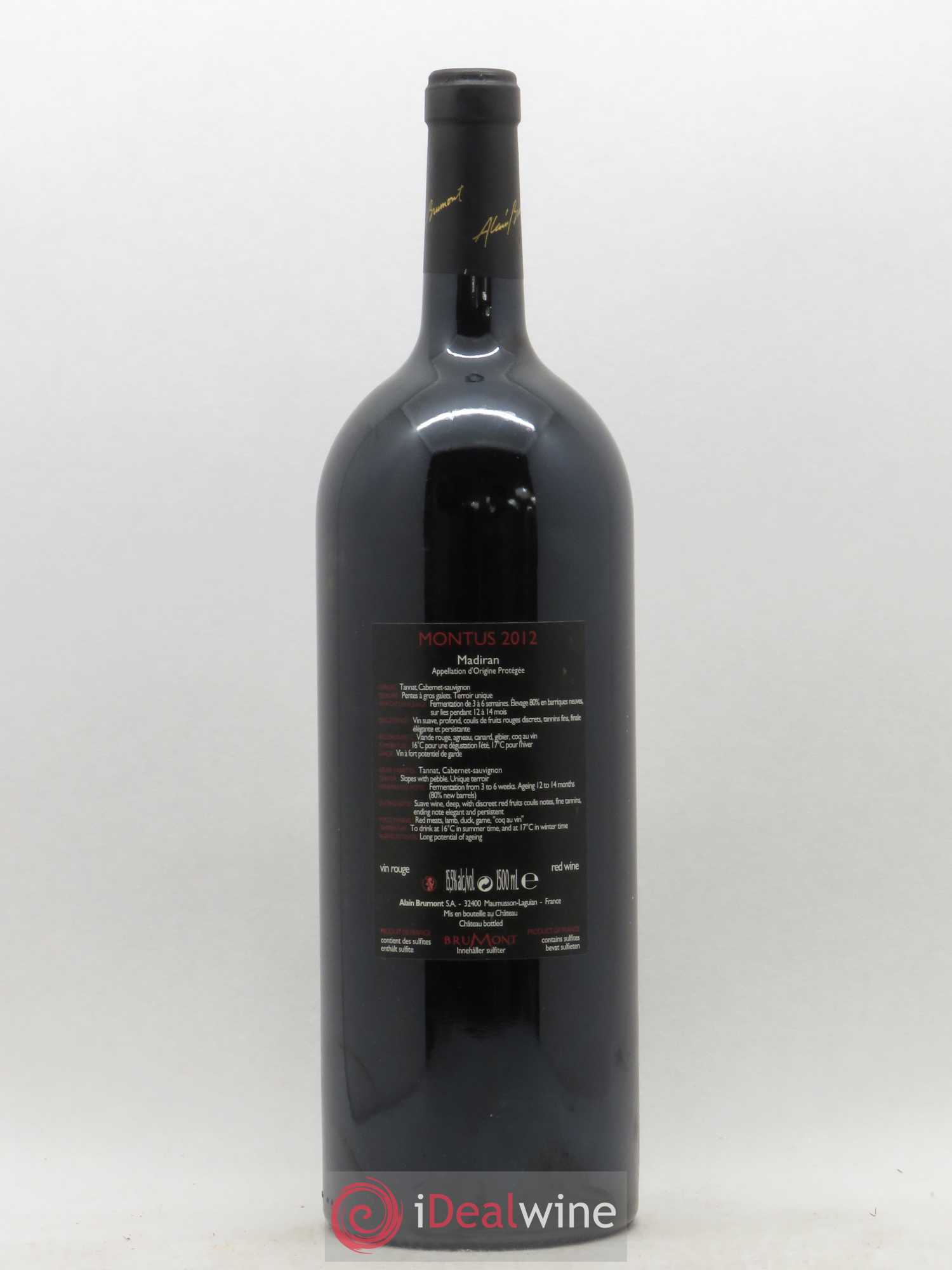 Madiran Château Montus Alain Brumont 2012 - Lot de 1 magnum - 1