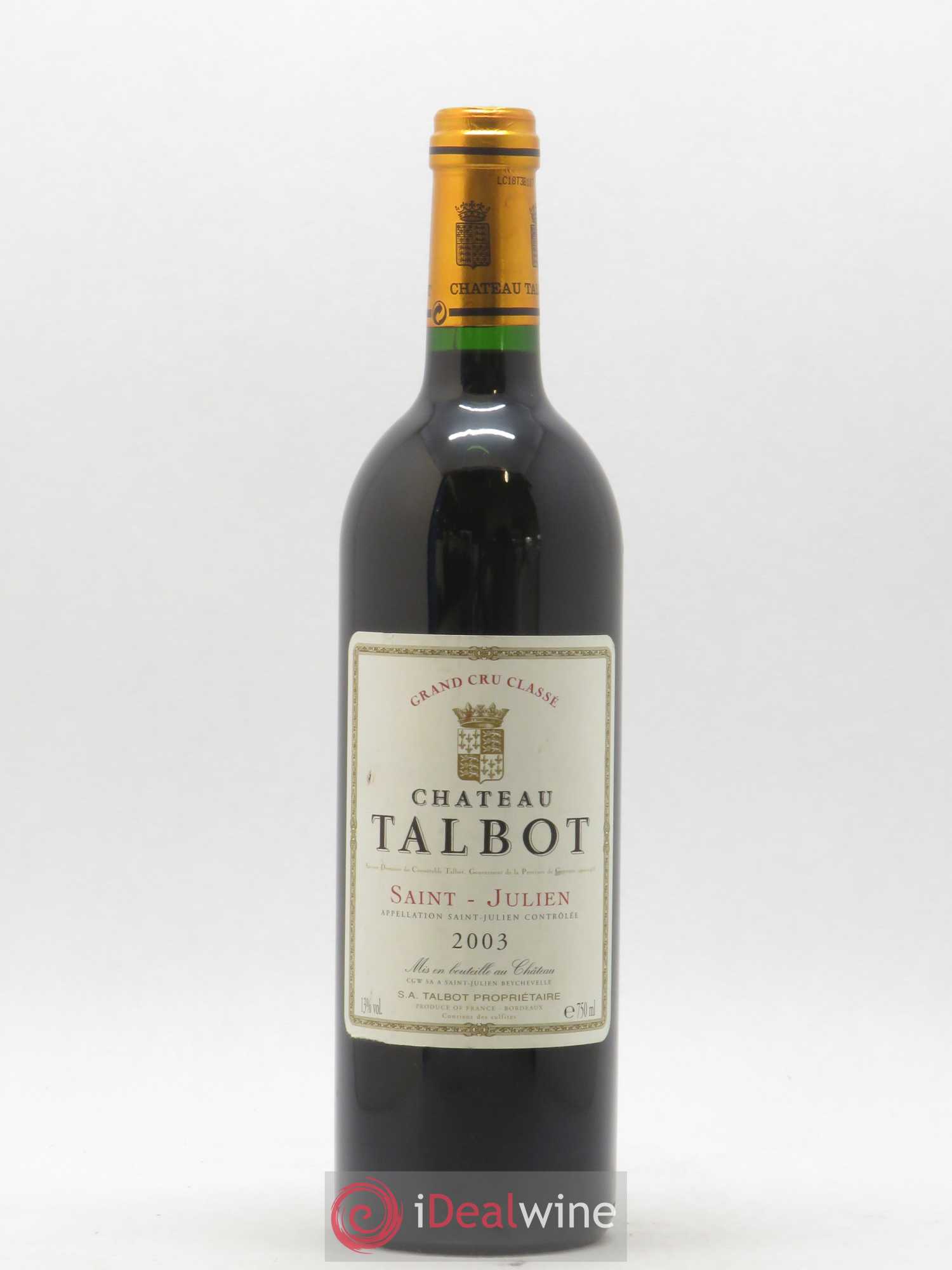 Château Talbot 4ème Grand Cru Classé 2003 - Lot de 1 bouteille - 0