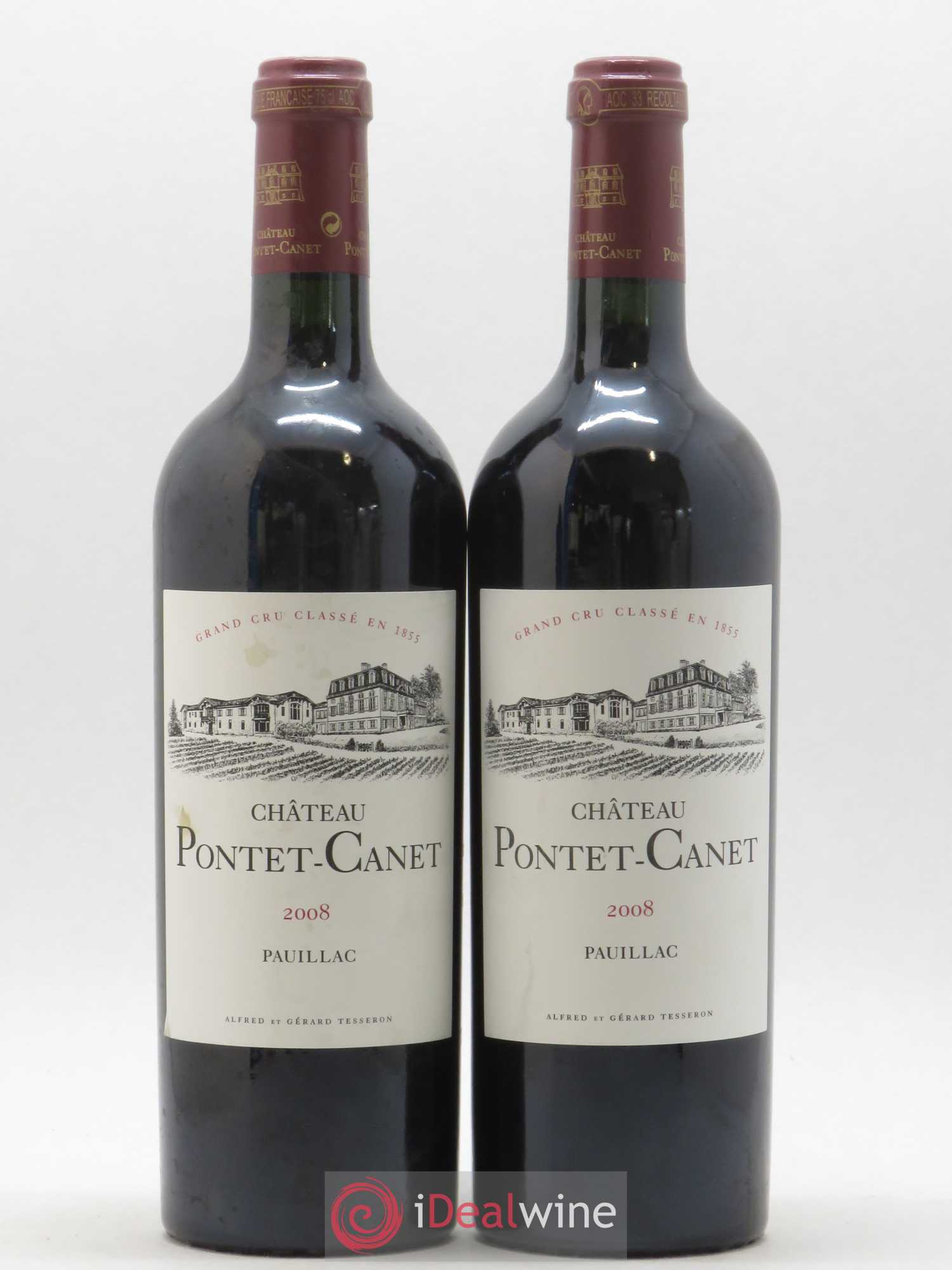 Château Pontet Canet 5ème Grand Cru Classé 2008 - Lot de 2 bouteilles - 0