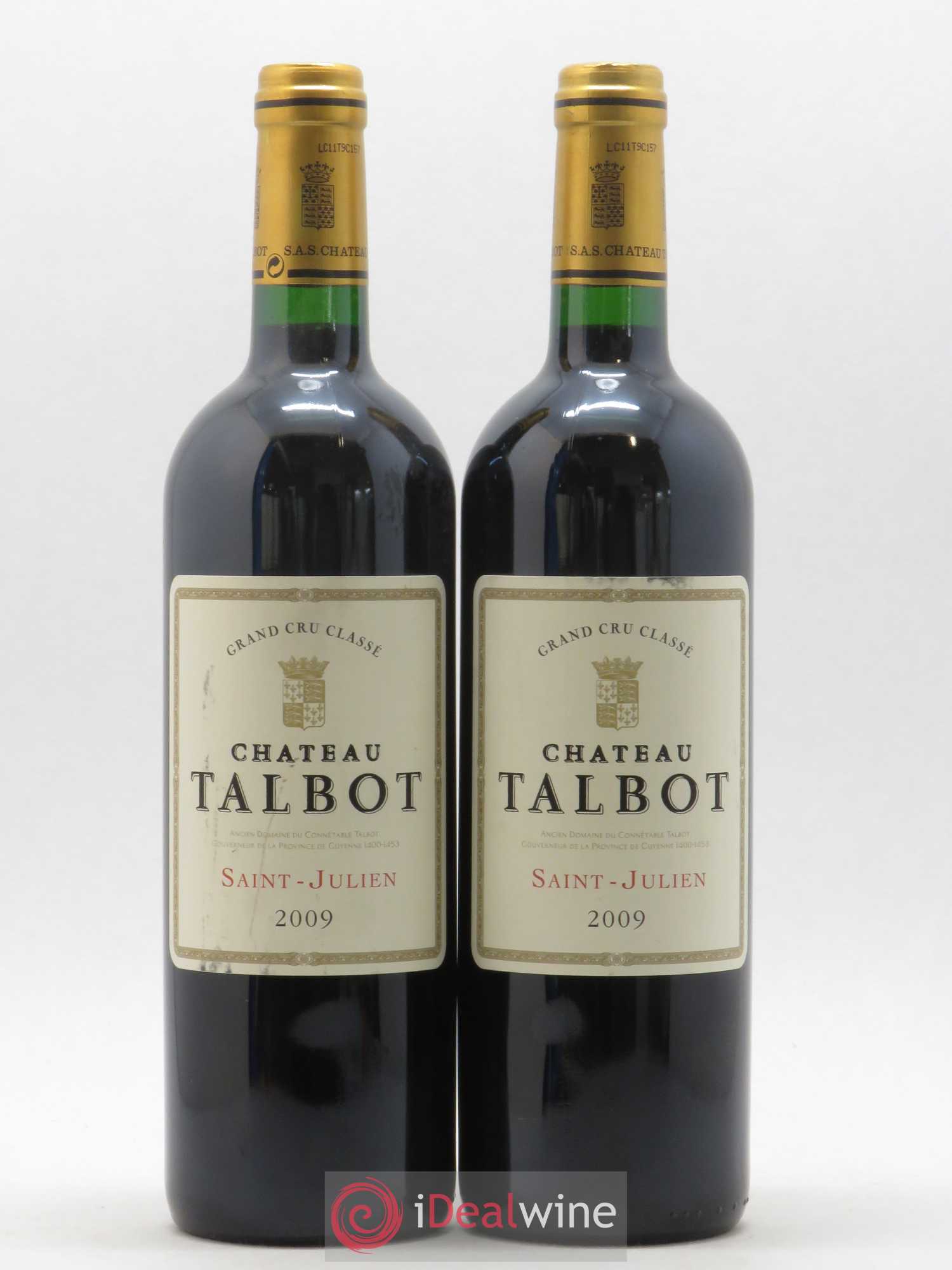 Château Talbot 4ème Grand Cru Classé 2009 - Lot de 2 bouteilles - 0
