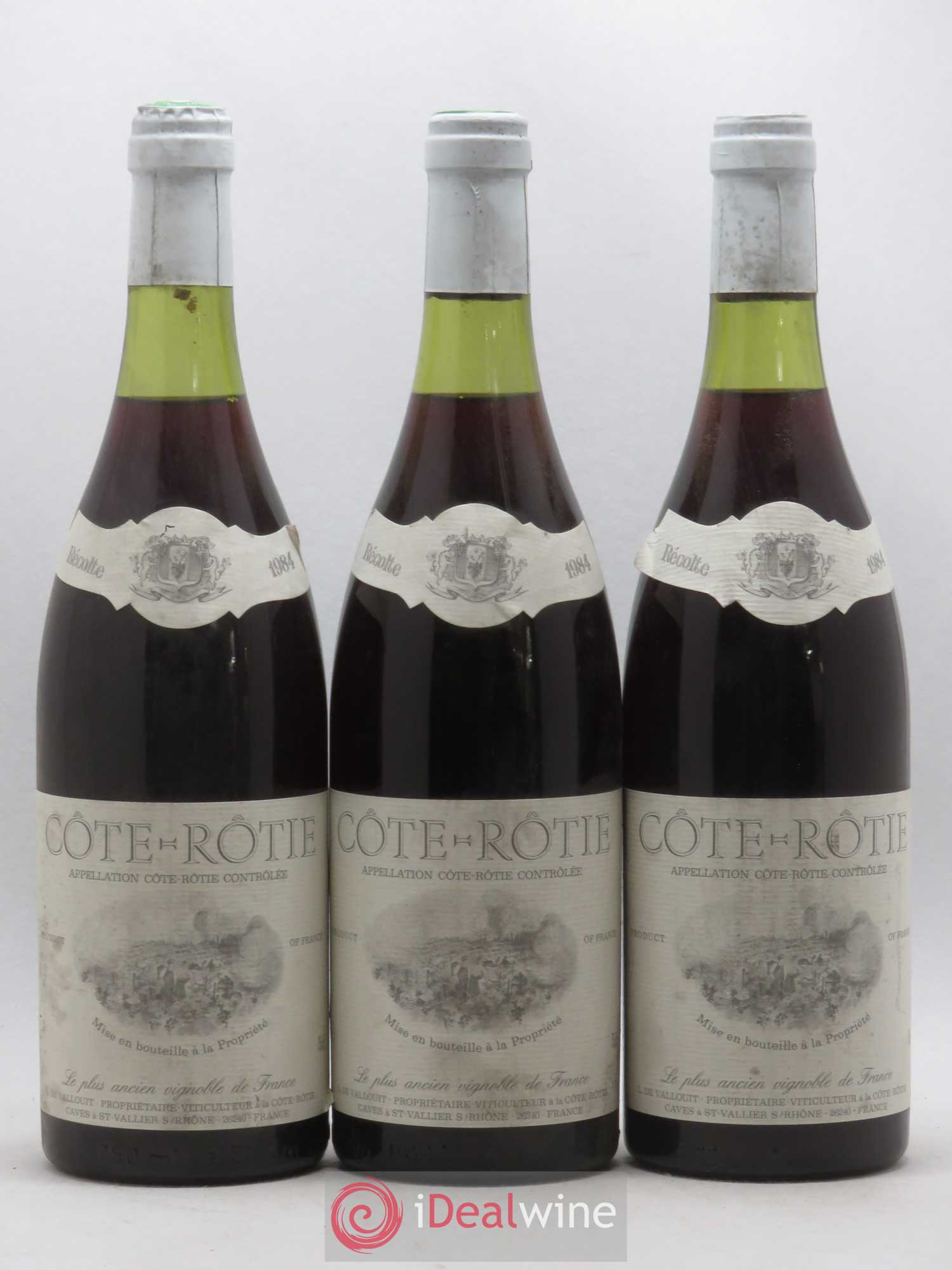 Côte-Rôtie Domaine de Vallouit (sans prix de réserve) 1984 - Posten von 3 Flaschen - 0