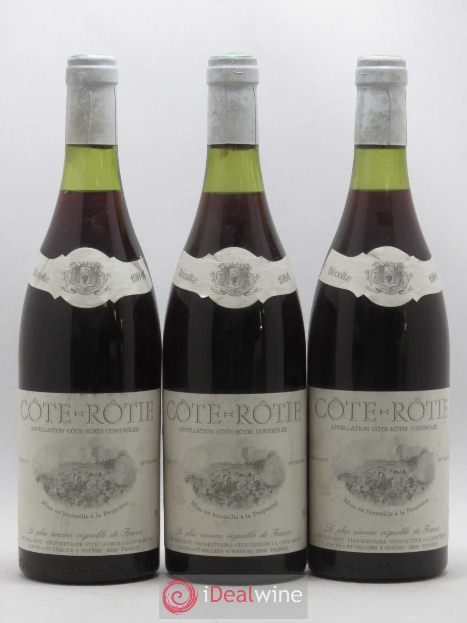 Côte-Rôtie Domaine de Vallouit (sans prix de réserve) 1984 - Posten von 3 Flaschen - 0