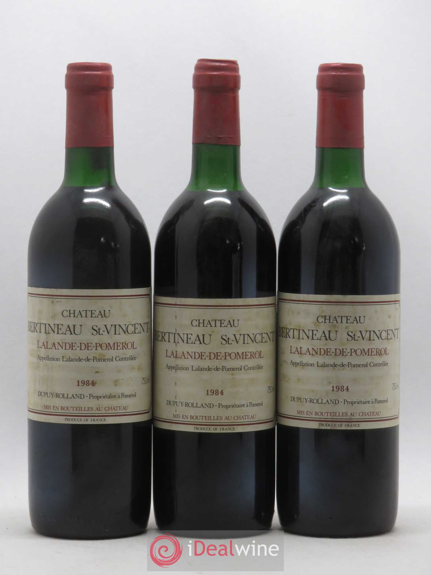 Lalande-de-Pomerol Château Bertineau Saint Vincent 1984 - Posten von 3 Flaschen - 0