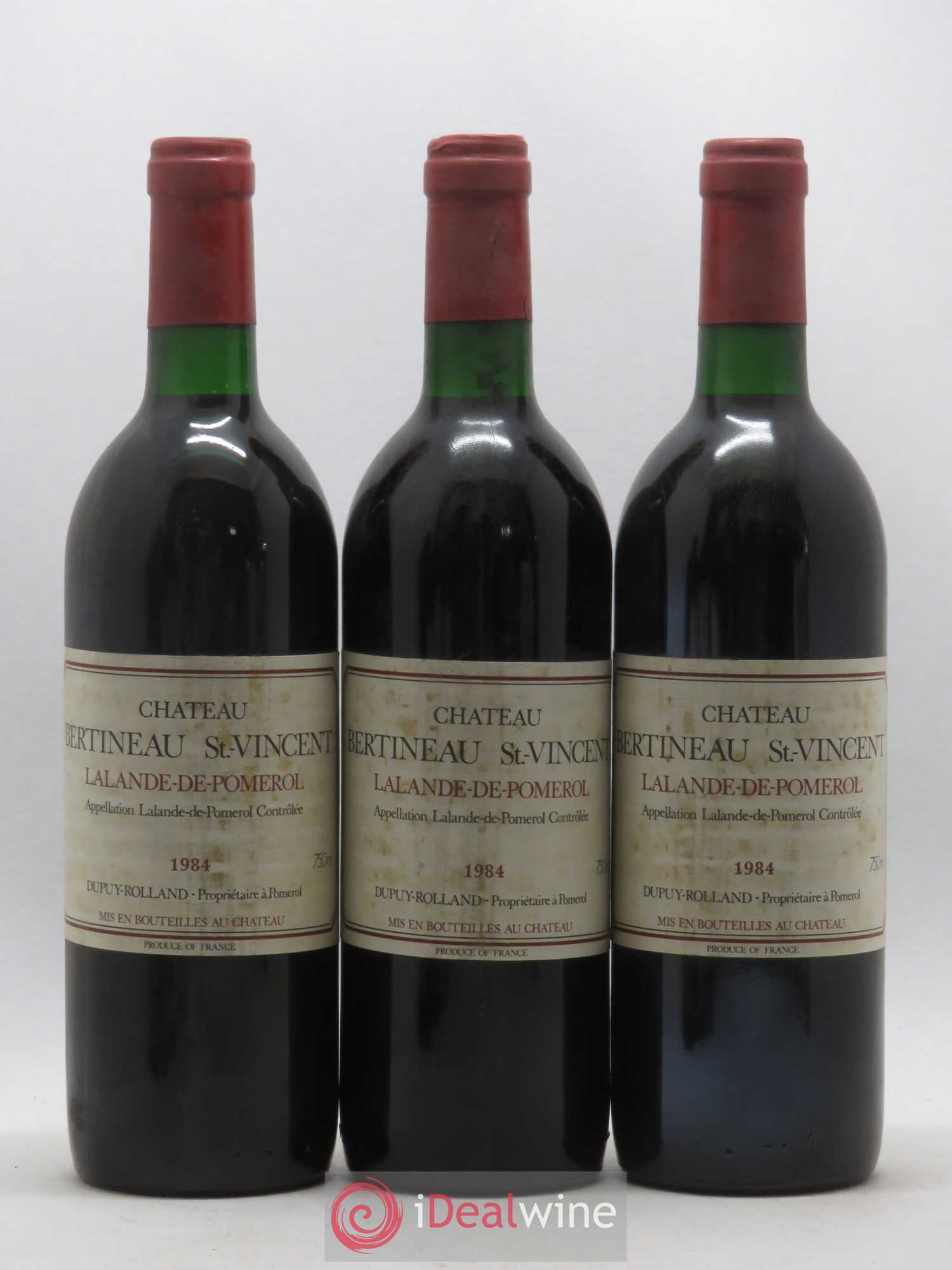 Lalande-de-Pomerol Château Bertineau Saint Vincent (sans prix de réserve) 1984 - Posten von 3 Flaschen - 0