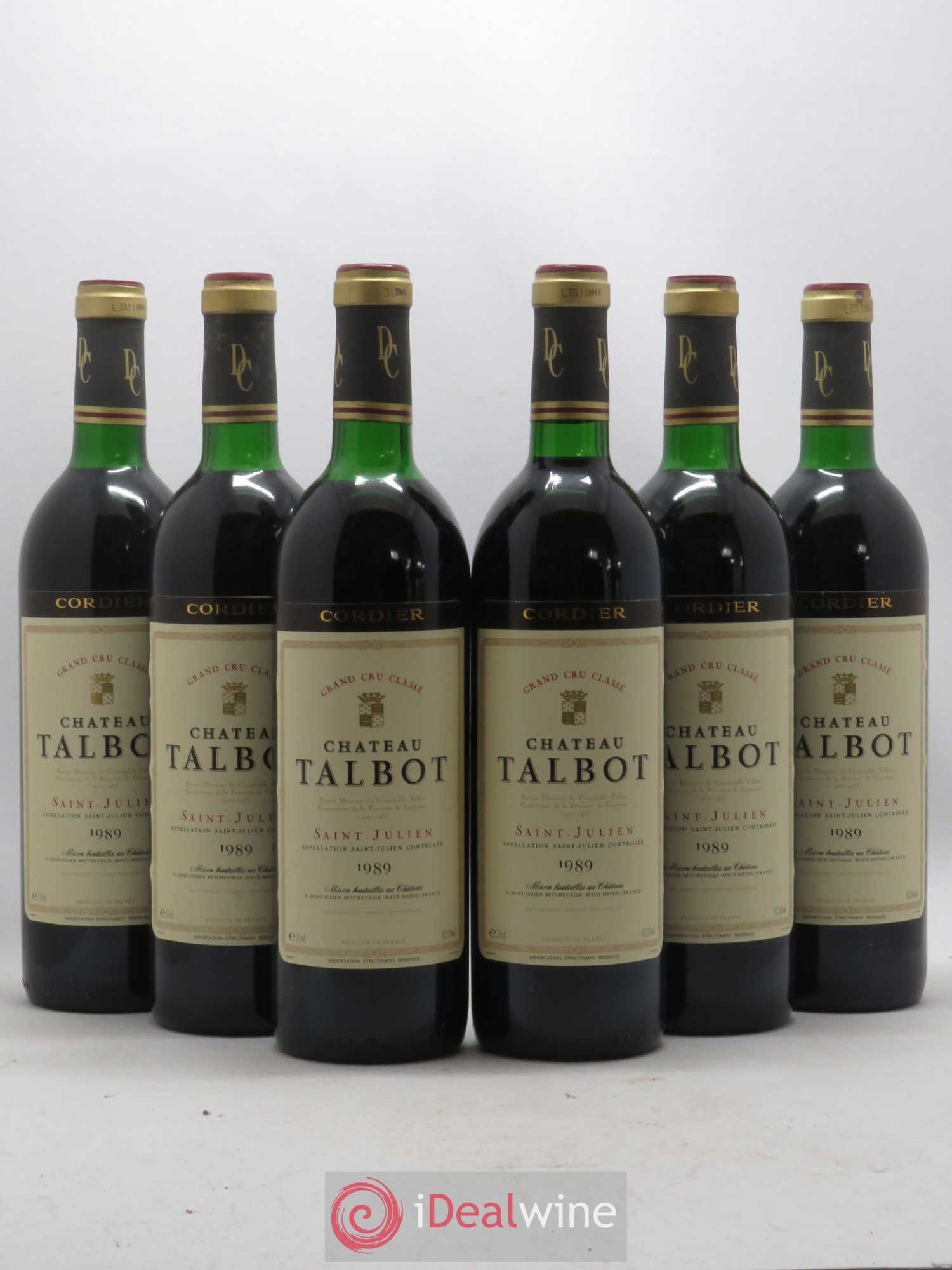 Château Talbot 4ème Grand Cru Classé 1989 - Lot de 6 bouteilles - 0