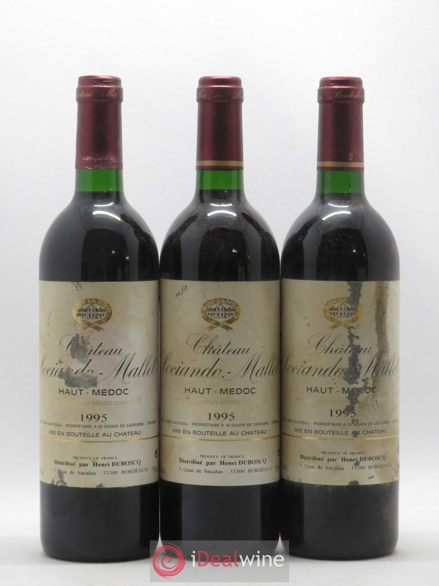 Château Sociando Mallet 1995 - Lot de 12 bouteilles - 1