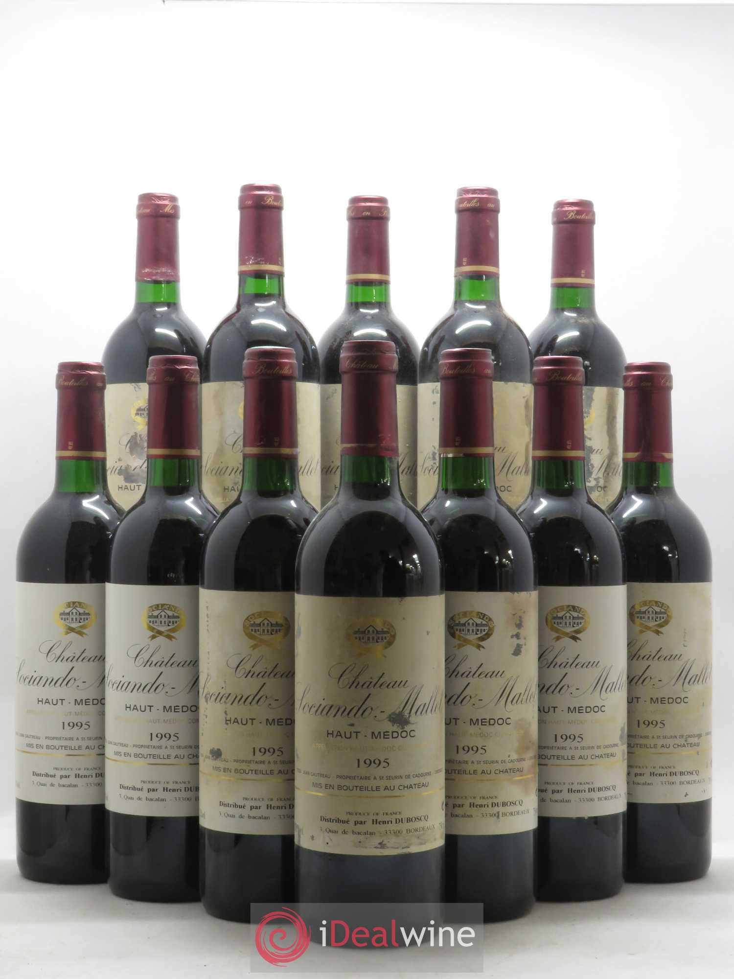 Château Sociando Mallet 1995 - Lot de 12 bouteilles - 0