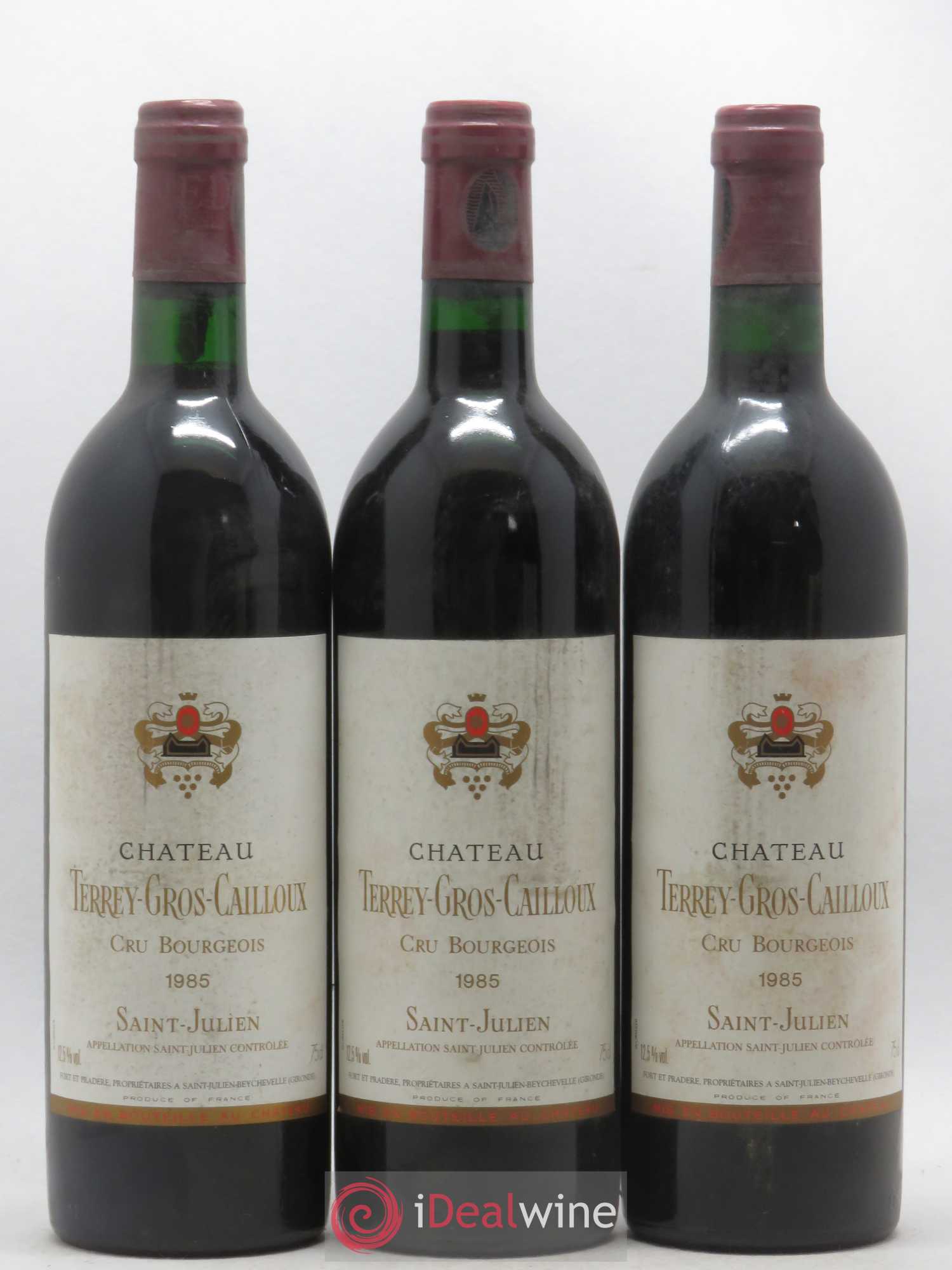 Château Terrey Gros Cailloux Cru Bourgeois 1985 - Lot de 6 bouteilles - 1