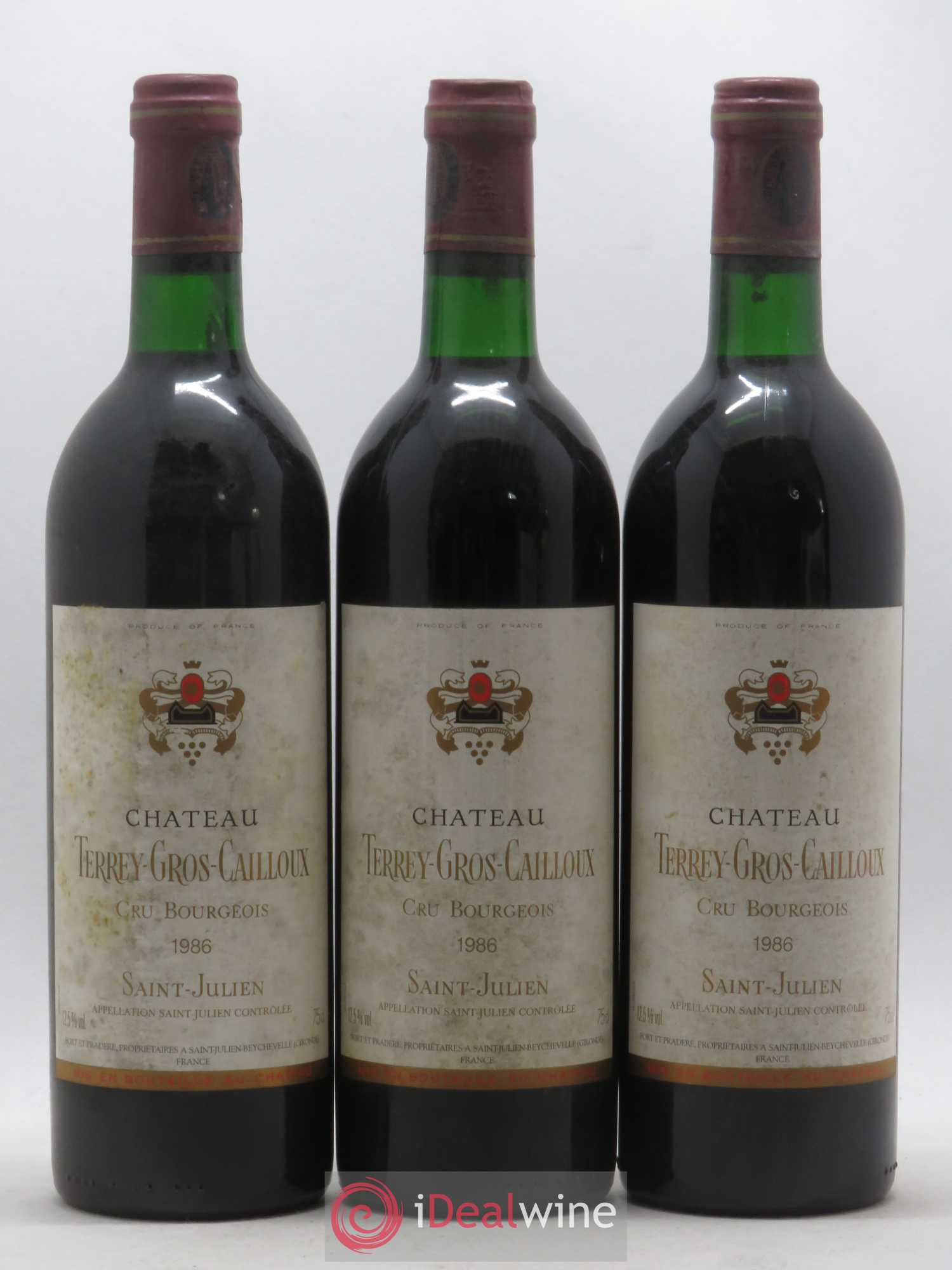 Château Terrey Gros Cailloux Cru Bourgeois 1986 - Lot de 12 bouteilles - 1