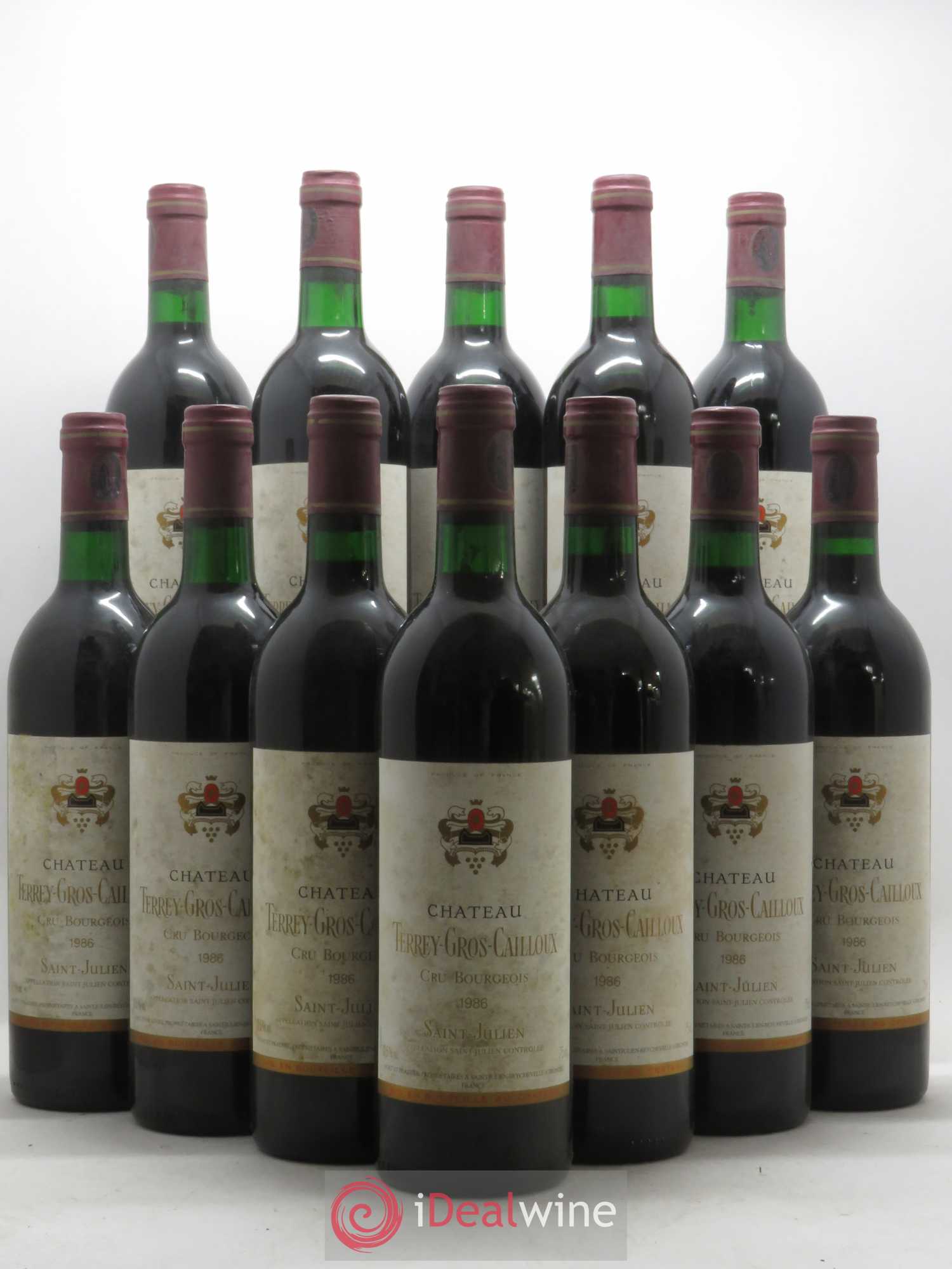 Château Terrey Gros Cailloux Cru Bourgeois 1986 - Lot de 12 bouteilles - 0