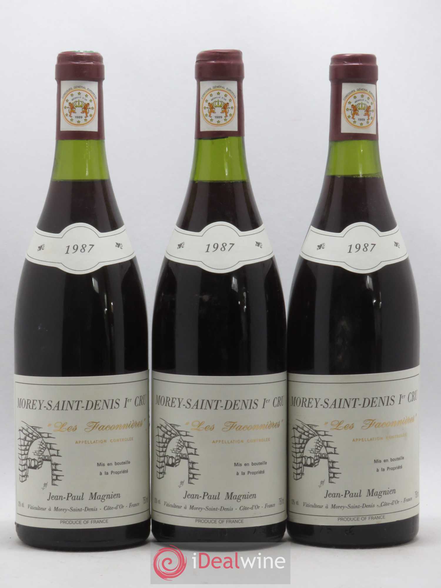 Morey-Saint-Denis 1er Cru Les Faconnières Jean Paul Magnien 1987 - Lotto di 3 bottiglie - 0