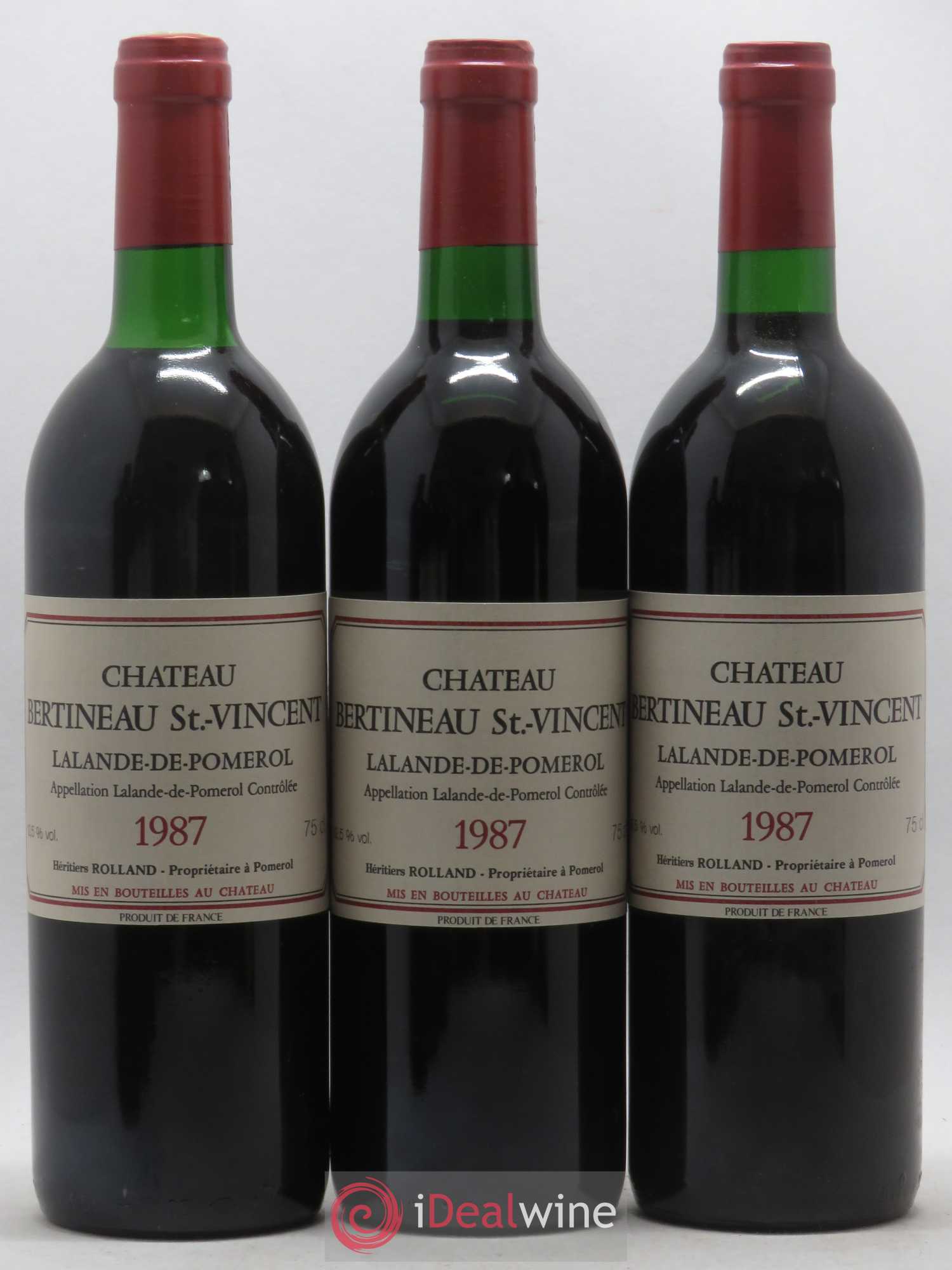 Lalande-de-Pomerol Château Bertineau Saint Vincent (sans prix de réserve) 1987 - Posten von 12 Flaschen - 2