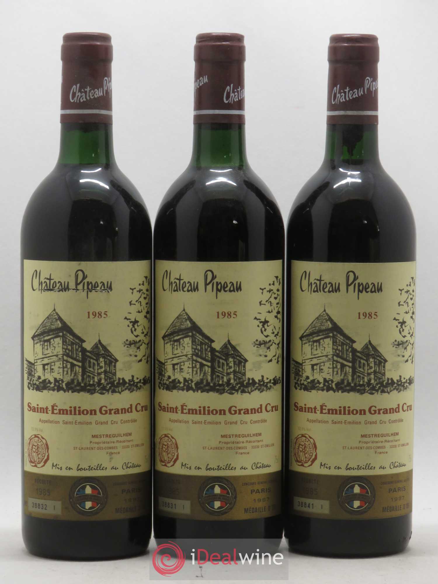 Château Pipeau 1985 - Lot de 12 bouteilles - 1
