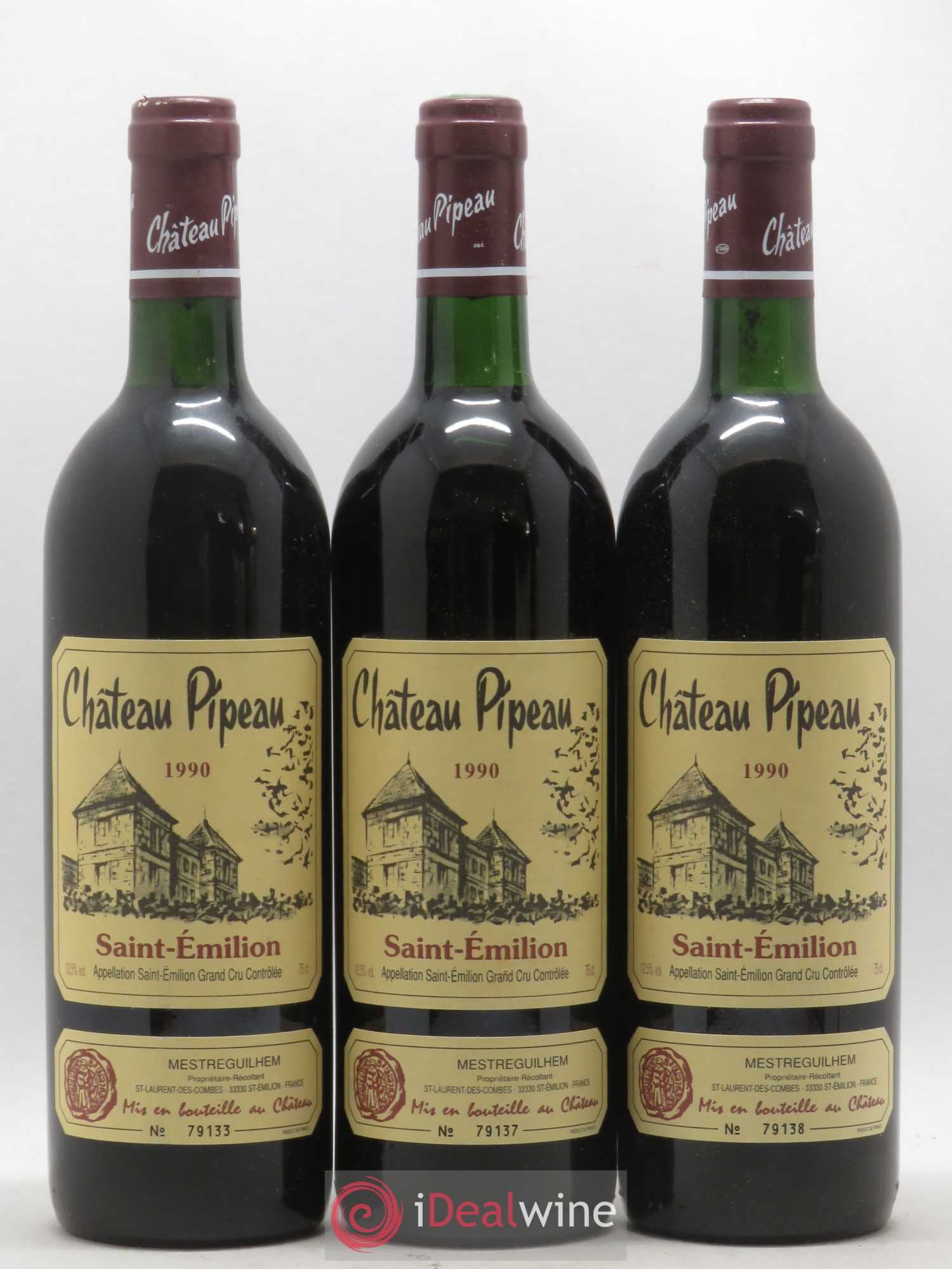 Château Pipeau 1990 - Lot de 12 bouteilles - 1