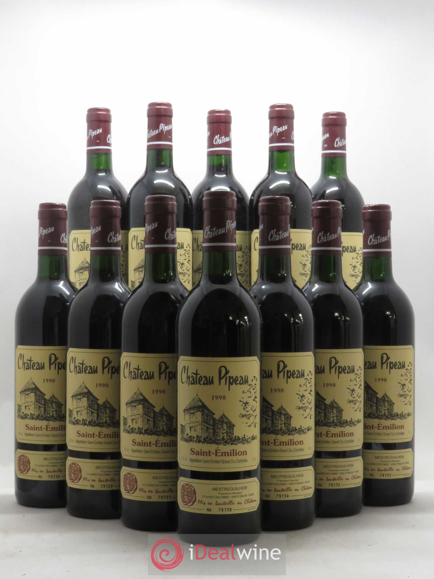 Château Pipeau 1990 - Lot de 12 bouteilles - 0