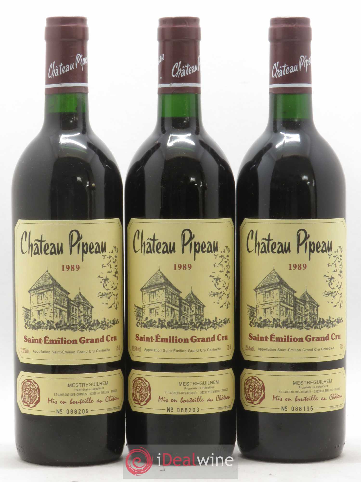Château Pipeau 1989 - Lot de 12 bouteilles - 3