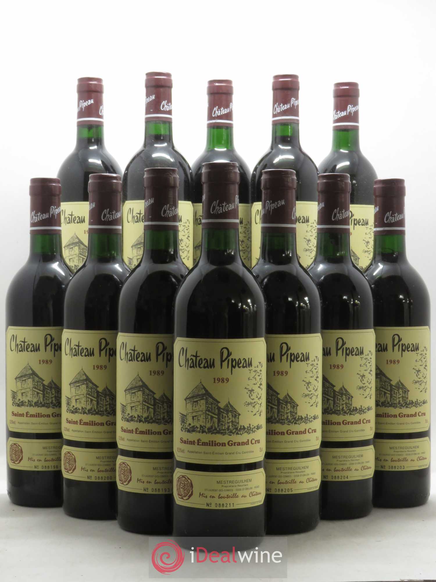 Château Pipeau 1989 - Lot de 12 bouteilles - 0