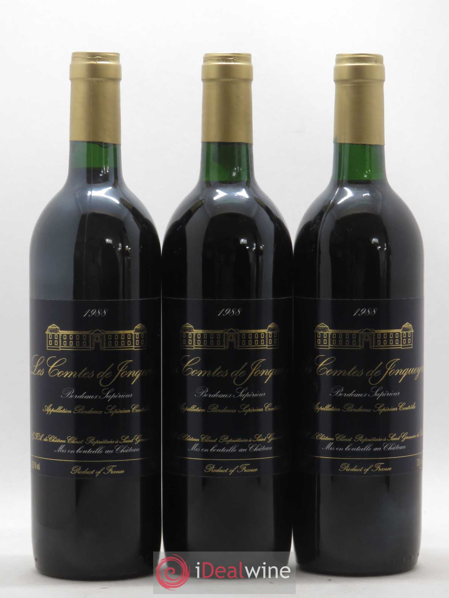 Bordeaux Supérieur Les Comtes de Jonqueyres 1988 - Lot de 12 bouteilles - 3