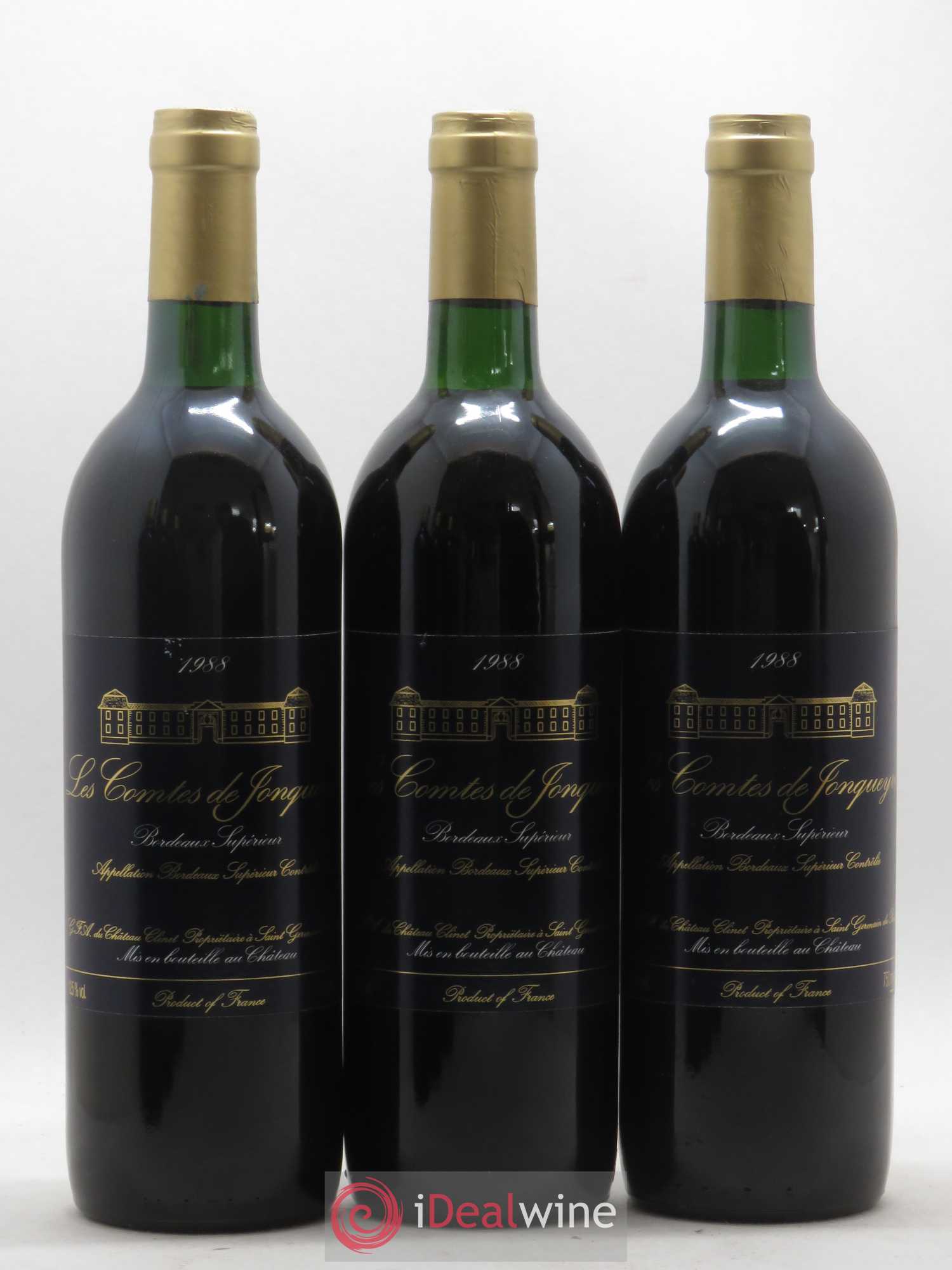 Bordeaux Supérieur Les Comtes de Jonqueyres 1988 - Lot de 12 bouteilles - 4
