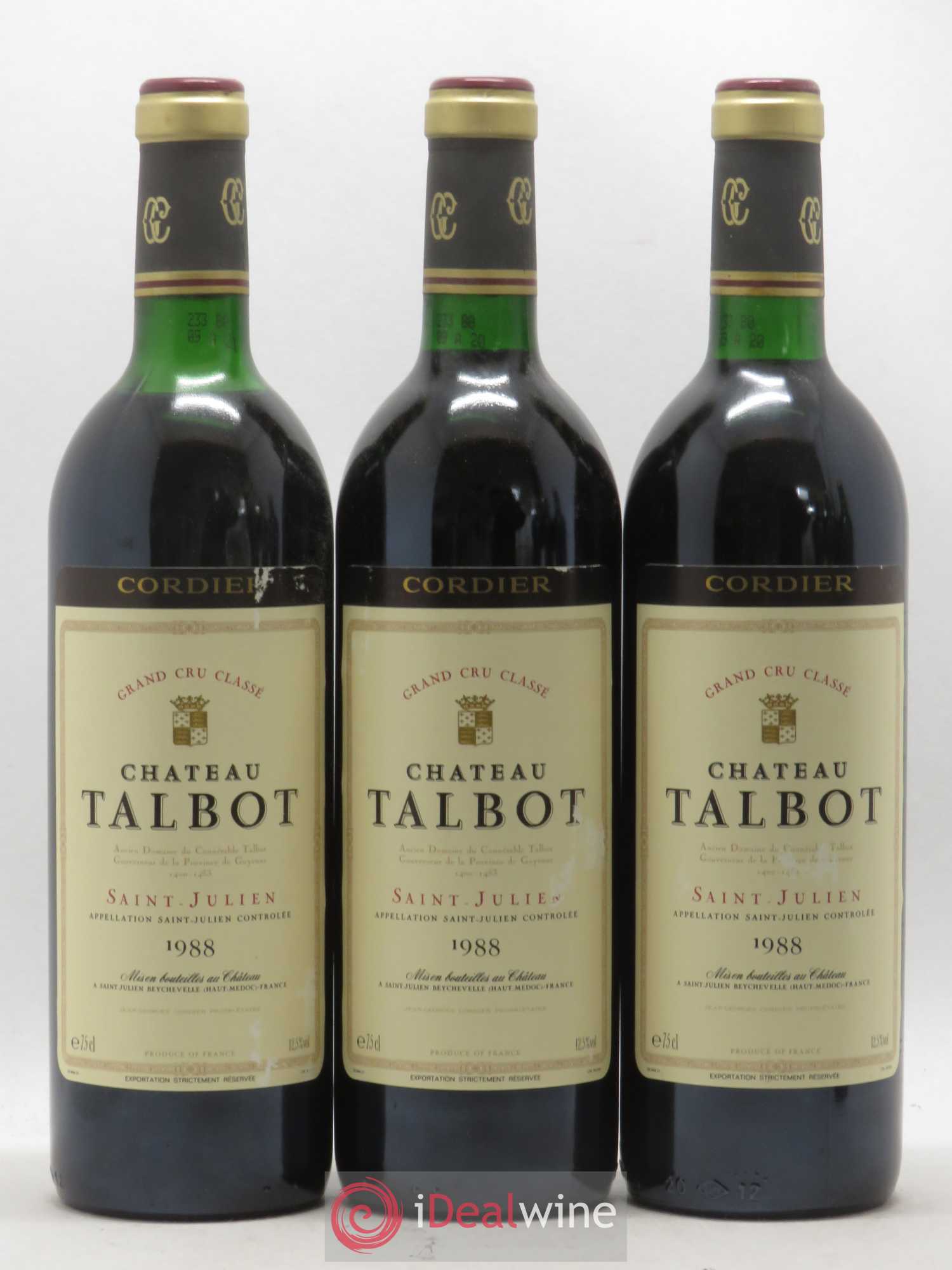 Château Talbot 4ème Grand Cru Classé 1988 - Lot de 6 bouteilles - 1