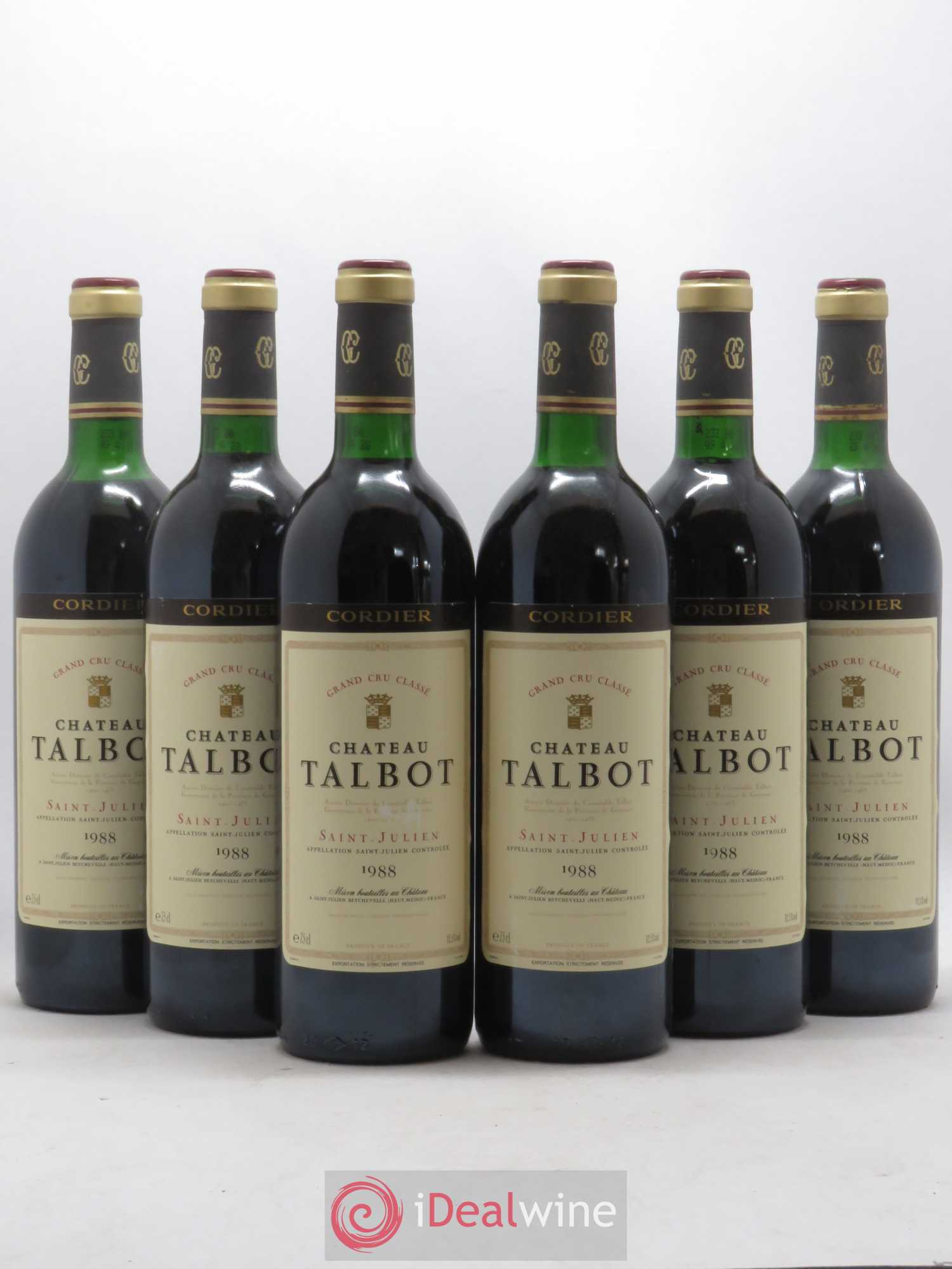 Château Talbot 4ème Grand Cru Classé 1988 - Lot de 6 bouteilles - 0