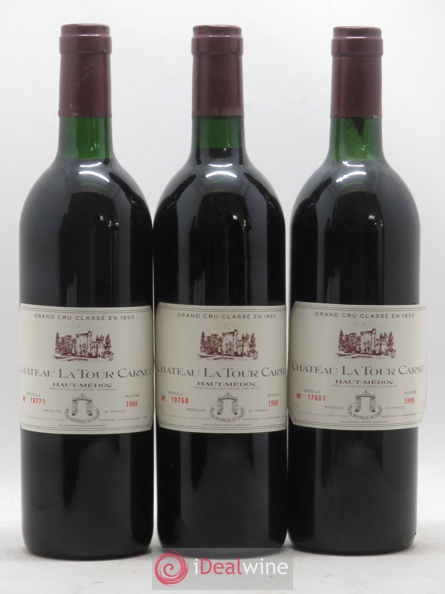 Château la Tour Carnet 4ème Grand Cru Classé 1988 - Lot de 12 bouteilles - 2