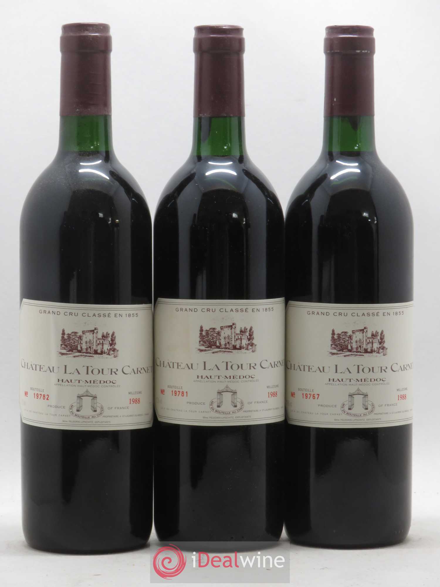 Château la Tour Carnet 4ème Grand Cru Classé 1988 - Lot de 12 bouteilles - 4