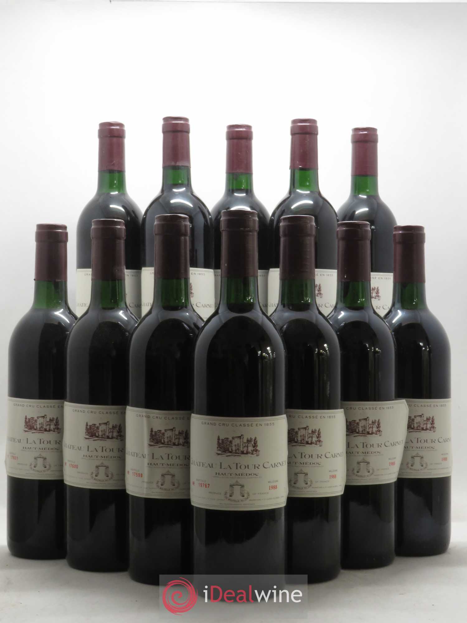 Château la Tour Carnet 4ème Grand Cru Classé 1988 - Lot de 12 bouteilles - 0