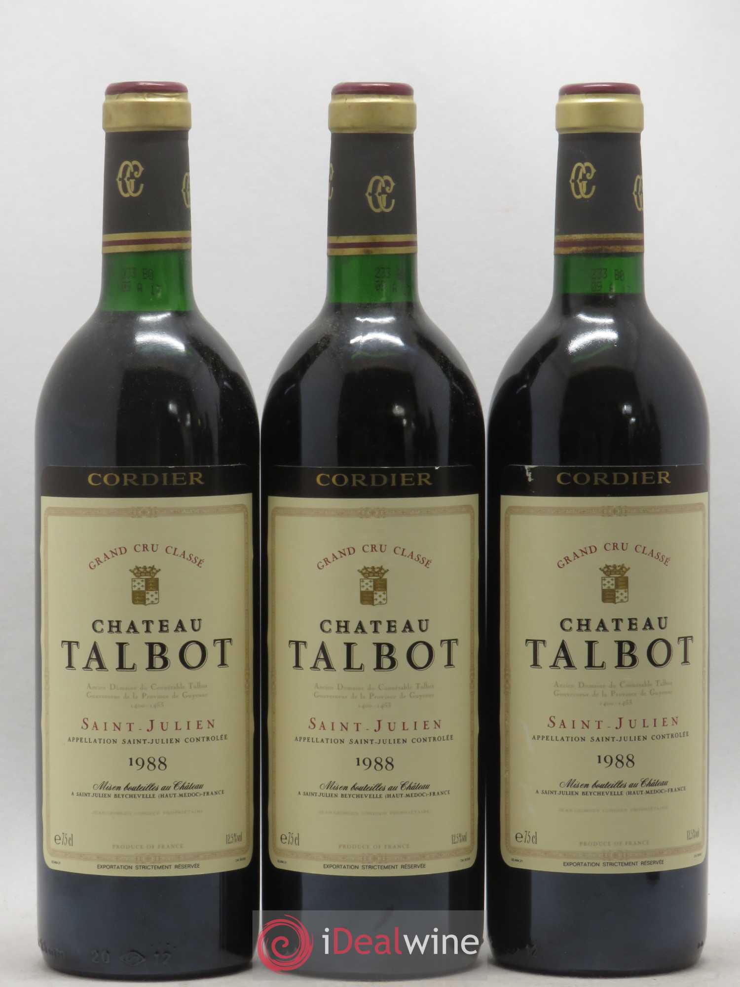 Château Talbot 4ème Grand Cru Classé 1988 - Lot de 6 bouteilles - 1