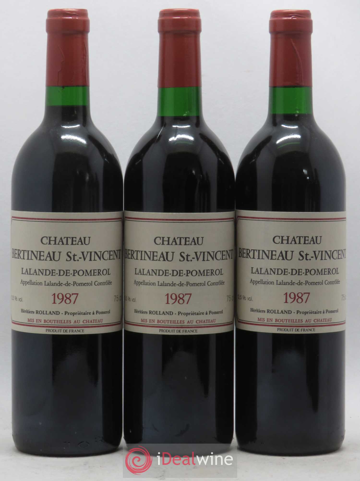 Lalande-de-Pomerol Château Bertineau Saint Vincent 1987 - Posten von 6 Flaschen - 1