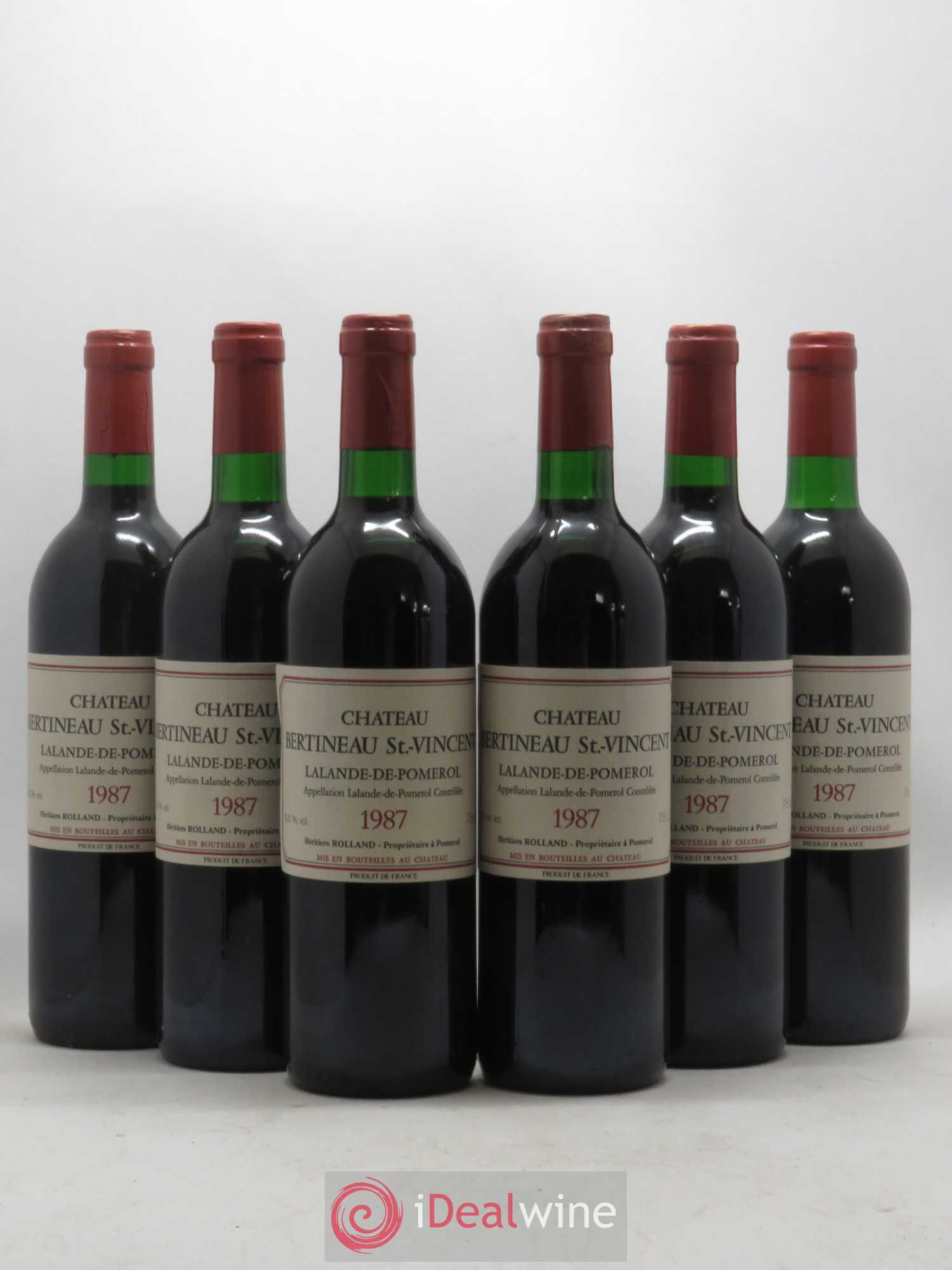 Lalande-de-Pomerol Château Bertineau Saint Vincent 1987 - Posten von 6 Flaschen - 0