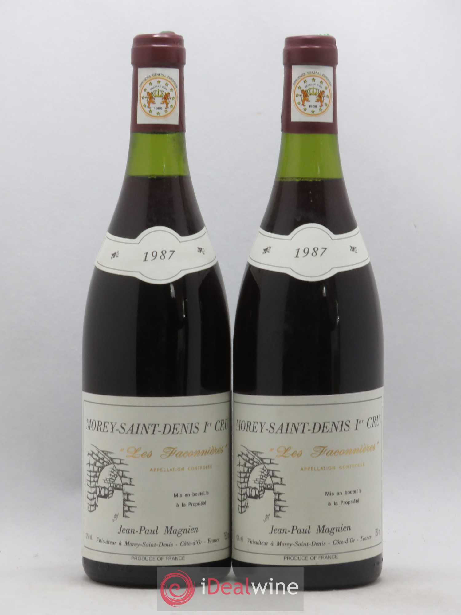 Morey-Saint-Denis 1er Cru Les Faconnières Jean Paul Magnien 1987 - Posten von 2 Flaschen - 0