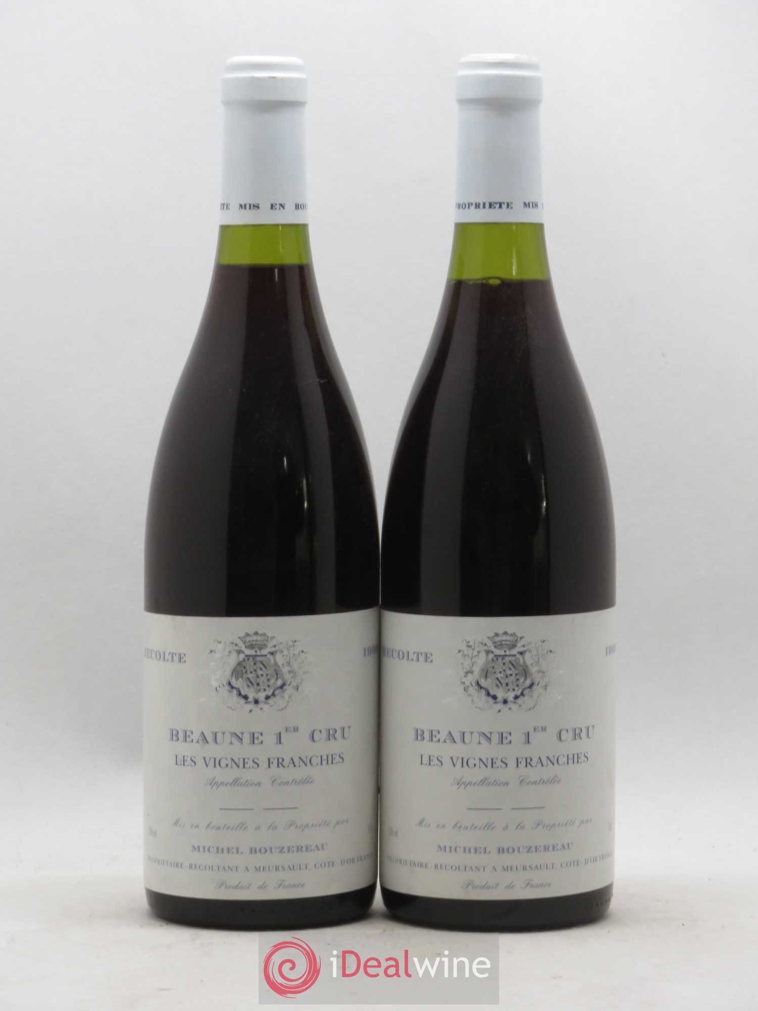 Beaune 1er Cru Les Vignes Franches Michel Bouzereau 1990 - Posten von 2 Flaschen - 0
