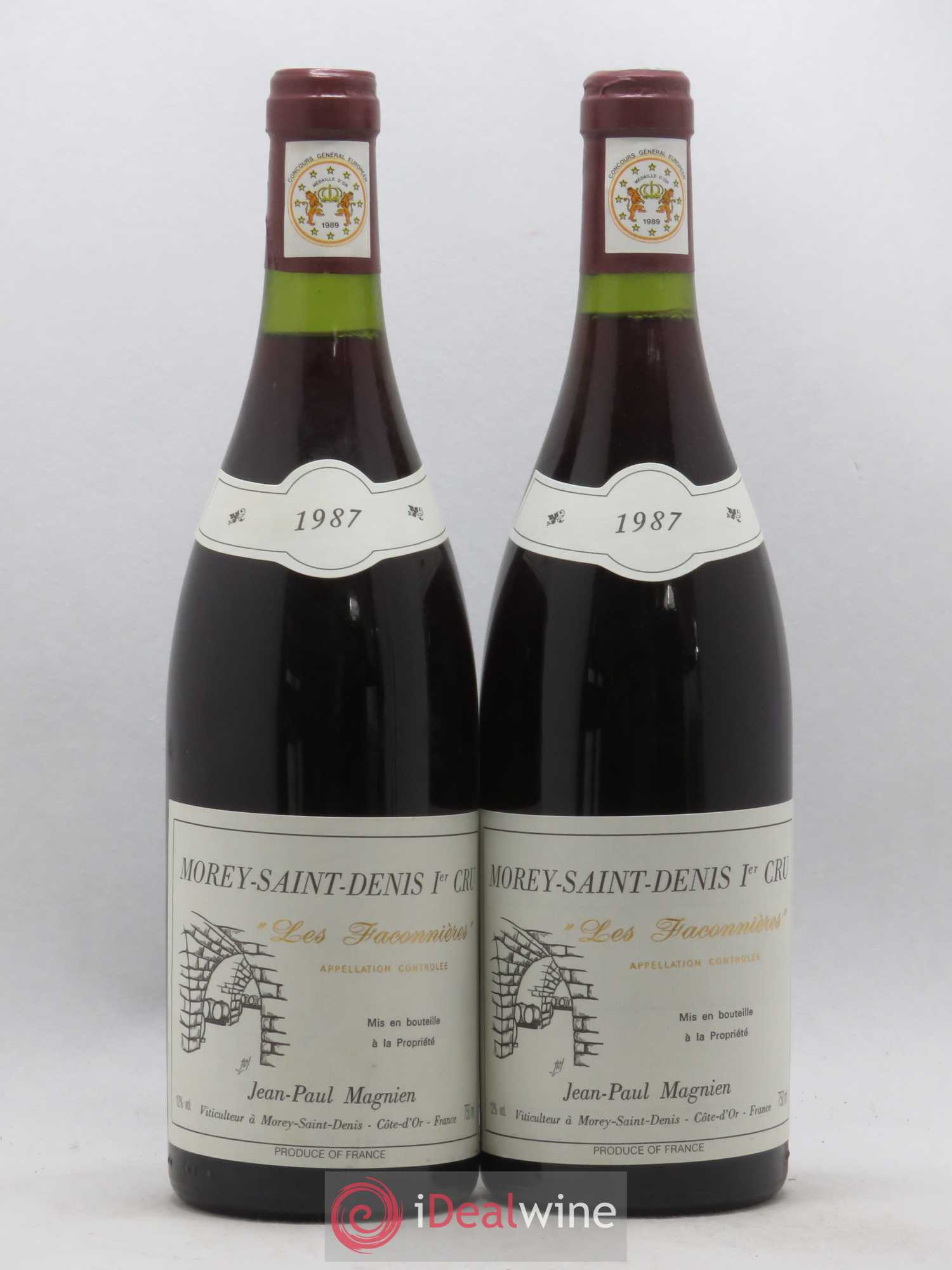 Morey-Saint-Denis 1er Cru Les Faconnières Jean Paul Magnien 1987 - Posten von 2 Flaschen - 0