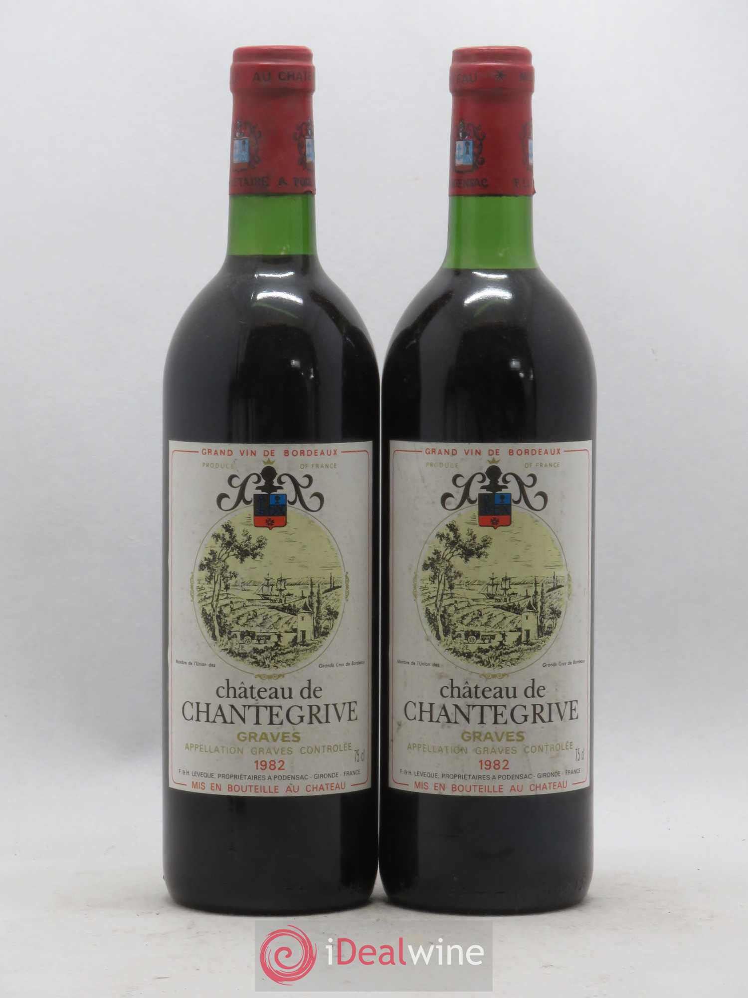 Château de Chantegrive 1982 - Lot de 2 bouteilles - 0