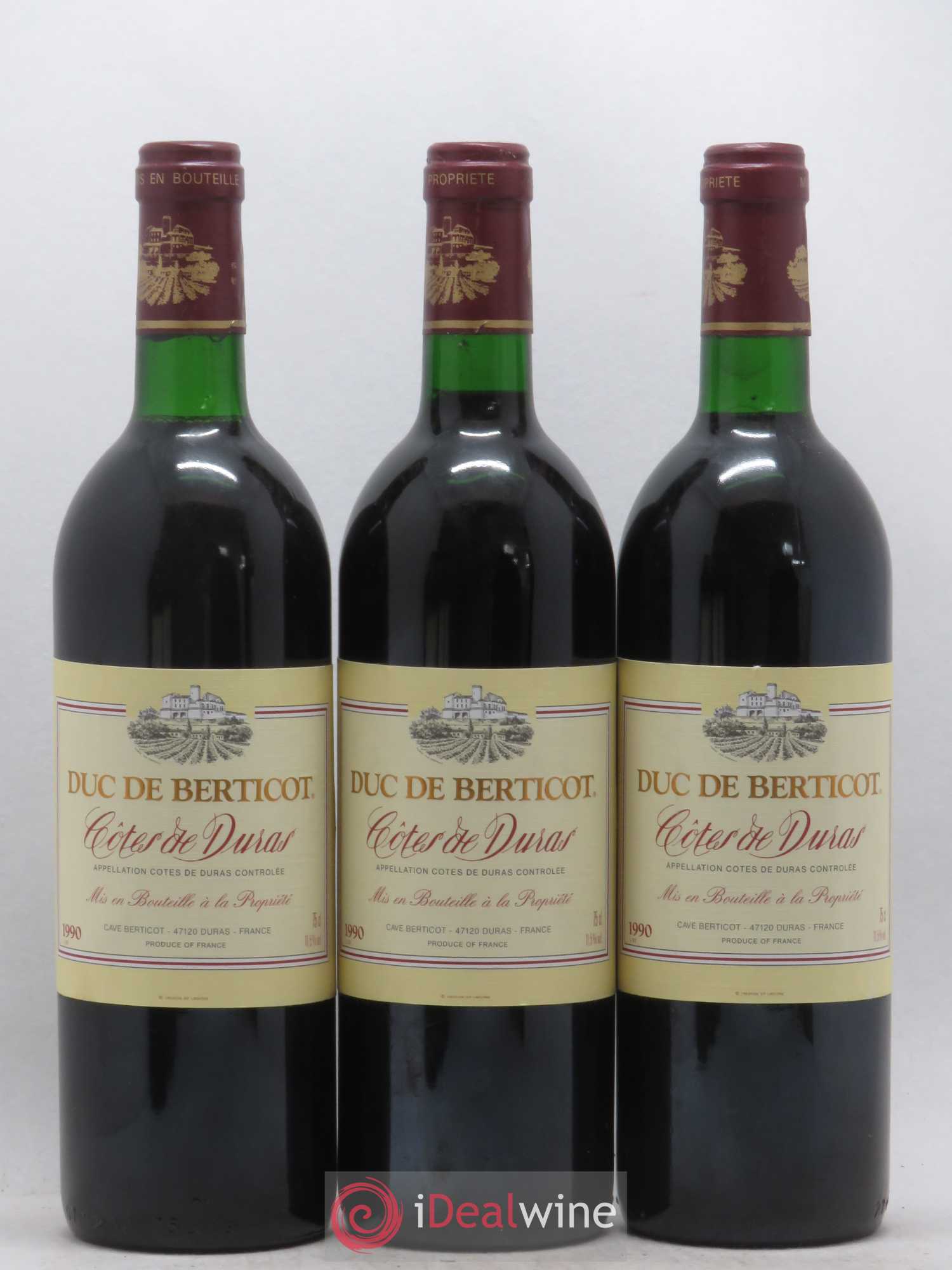 Divers Côtes de Duras Duc de Berticot (sans prix de réserve) 1990 - Posten von 3 Flaschen - 0