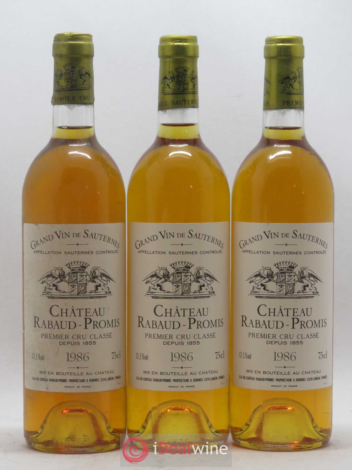 Château Rabaud Promis 1er Grand Cru Classé 1986 - Lotto di 6 bottiglie - 2