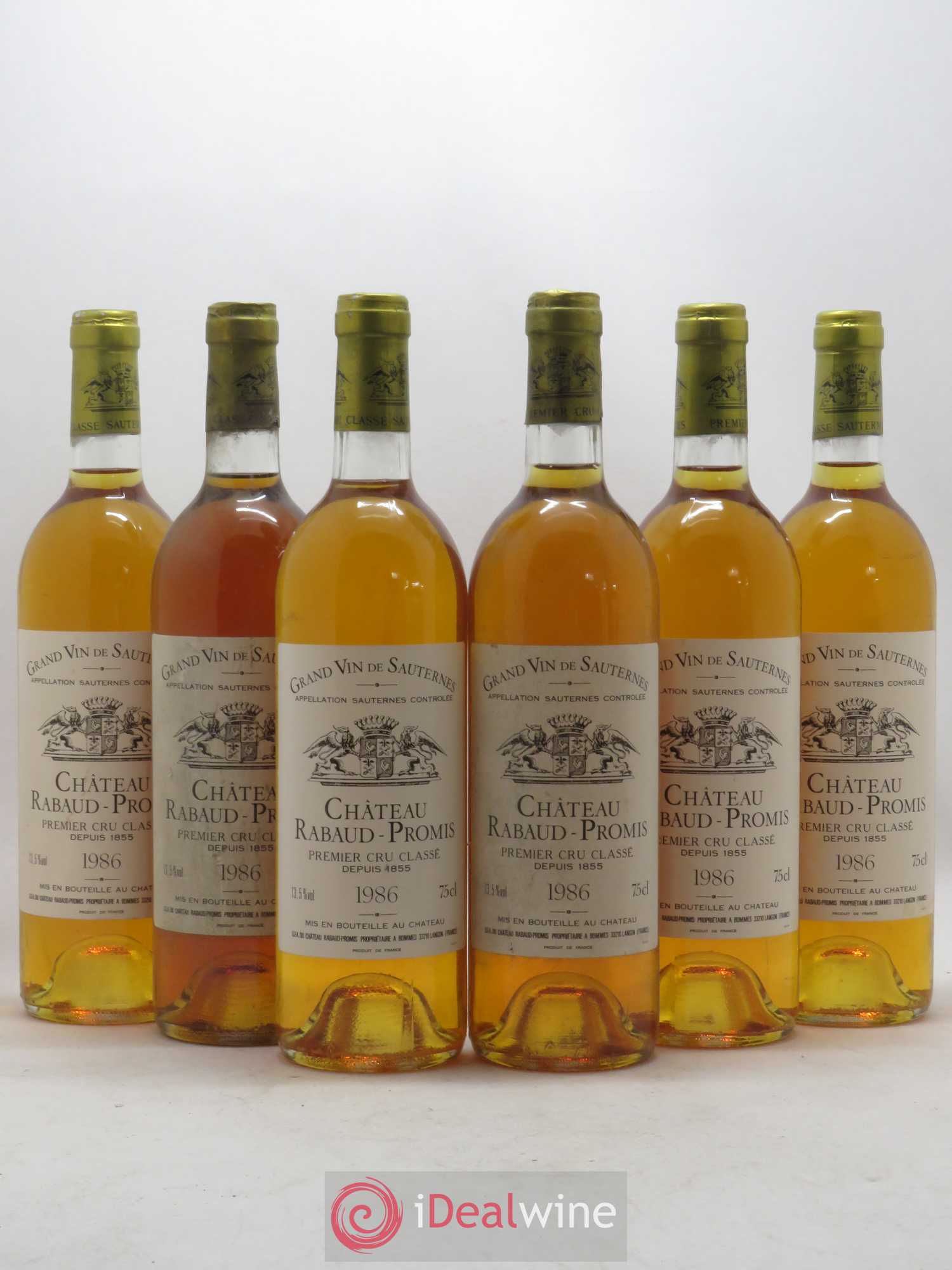 Château Rabaud Promis 1er Grand Cru Classé 1986 - Lotto di 6 bottiglie - 0