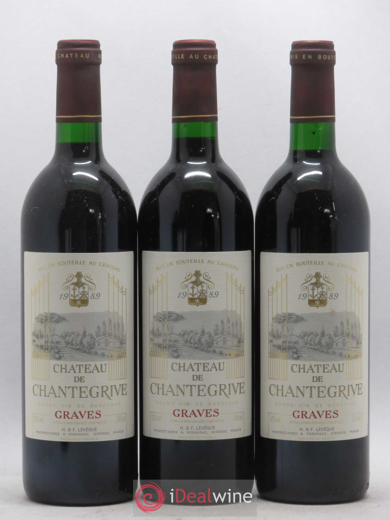 Château de Chantegrive (sans prix de réserve) 1989 - Lot de 12 bouteilles - 4