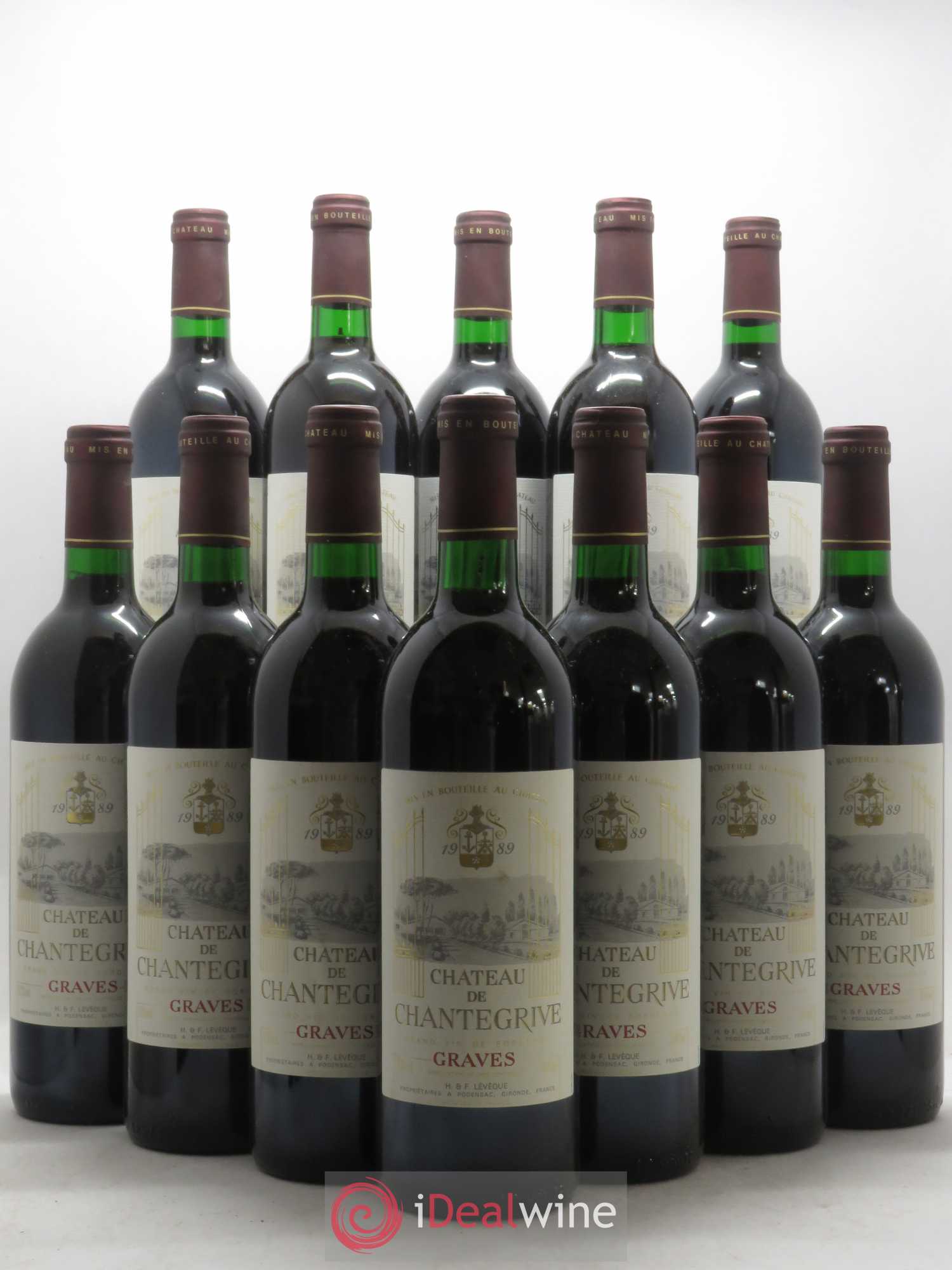 Château de Chantegrive (sans prix de réserve) 1989 - Lot de 12 bouteilles - 0