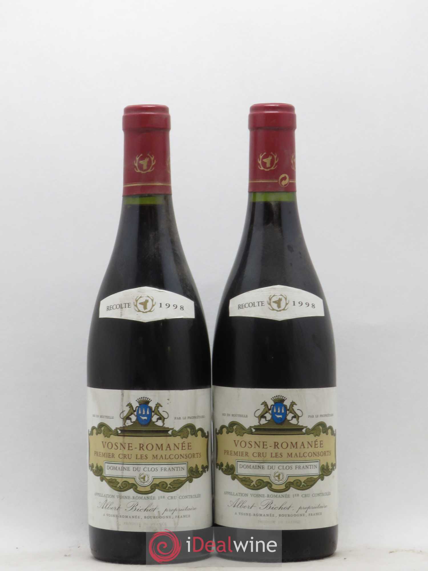 Vosne-Romanée 1er Cru Les Malconsorts Clos Frantin - Albert Bichot 1998 - Lot de 2 bouteilles - 0