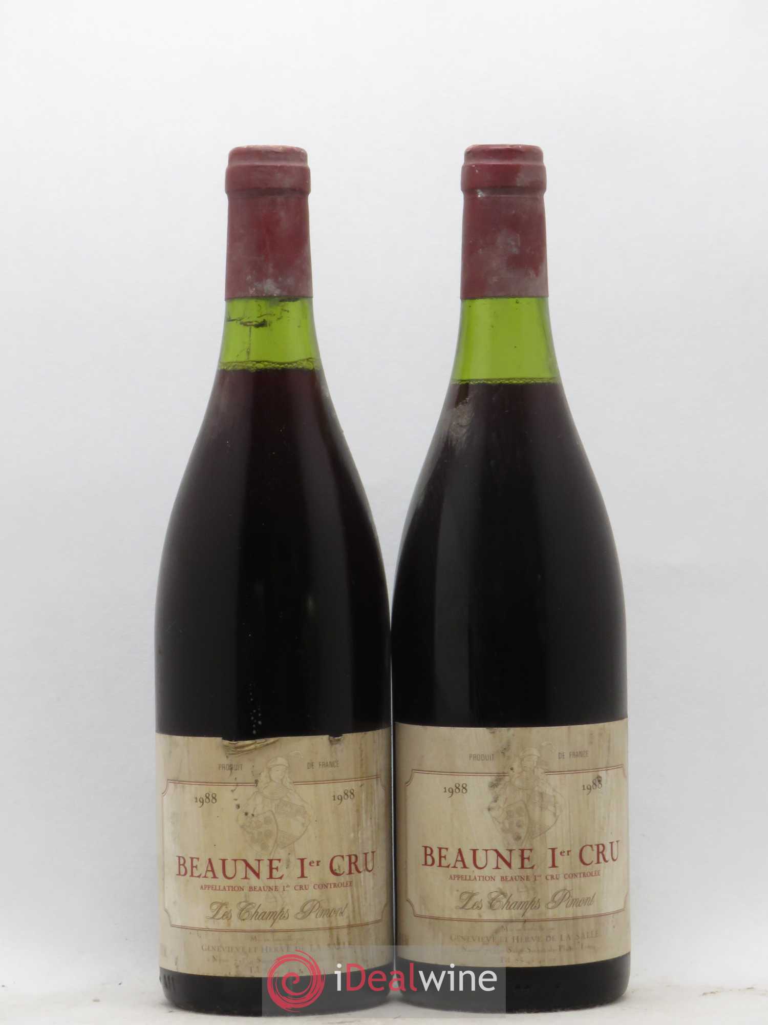 Beaune 1er Cru Les Champs Pimont Domaine Geneviève et Hervé de la Salle 1988 - Posten von 2 Flaschen - 0