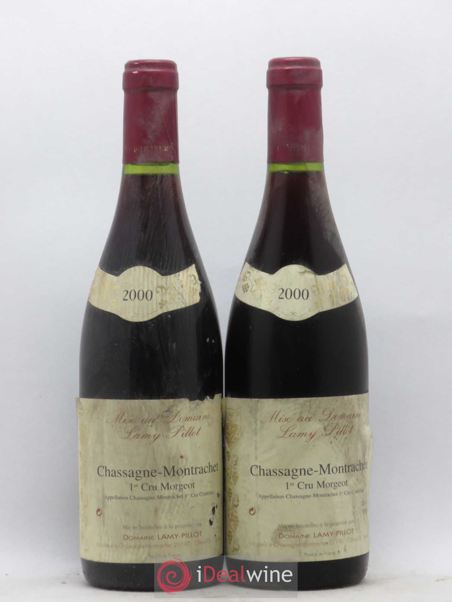 Chassagne-Montrachet 1er Cru Morgeot Domaine Lamy Pillot 2000 - Posten von 2 Flaschen - 0