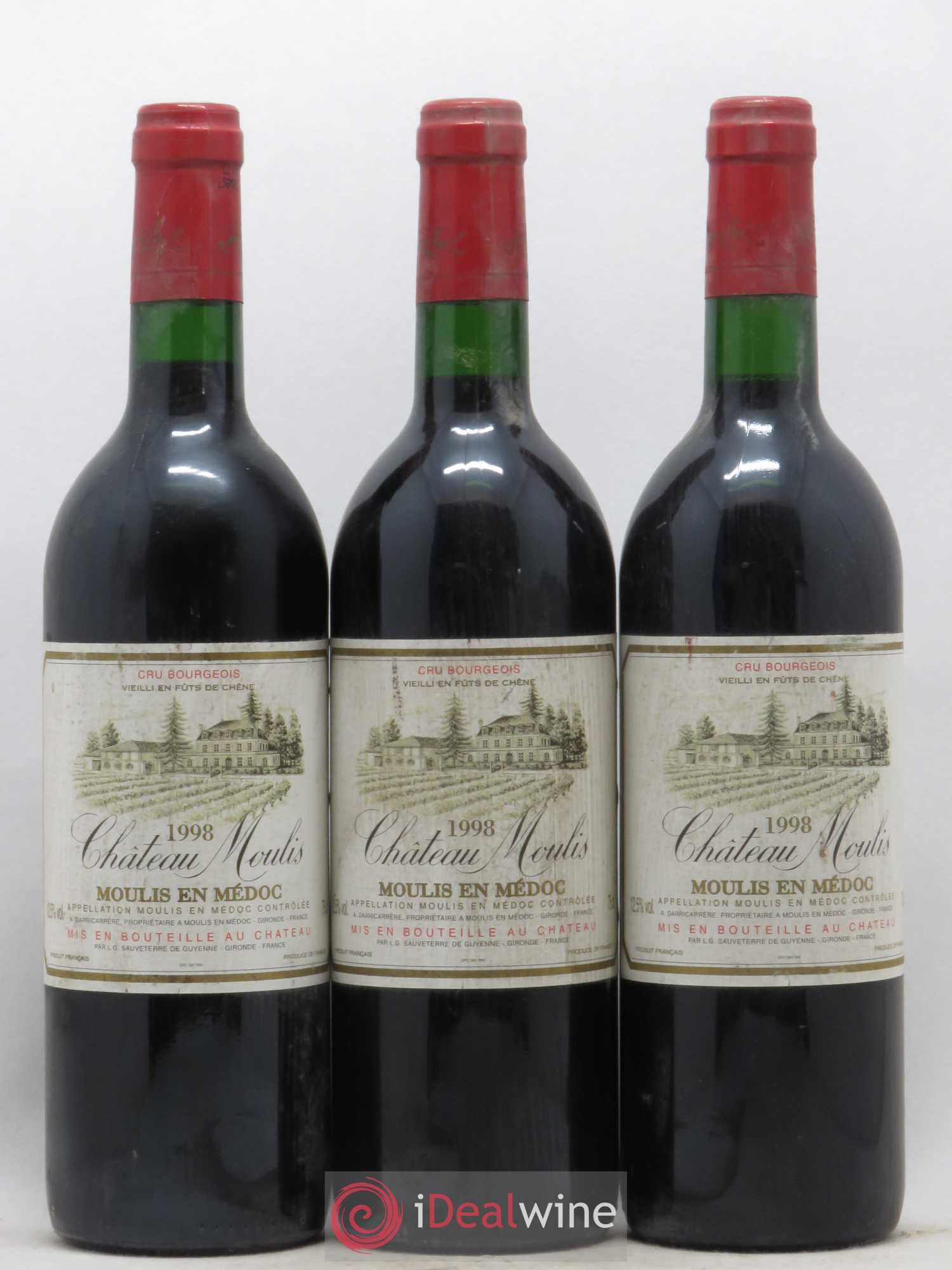 Château Moulis 1998 - Lot de 3 bouteilles - 0